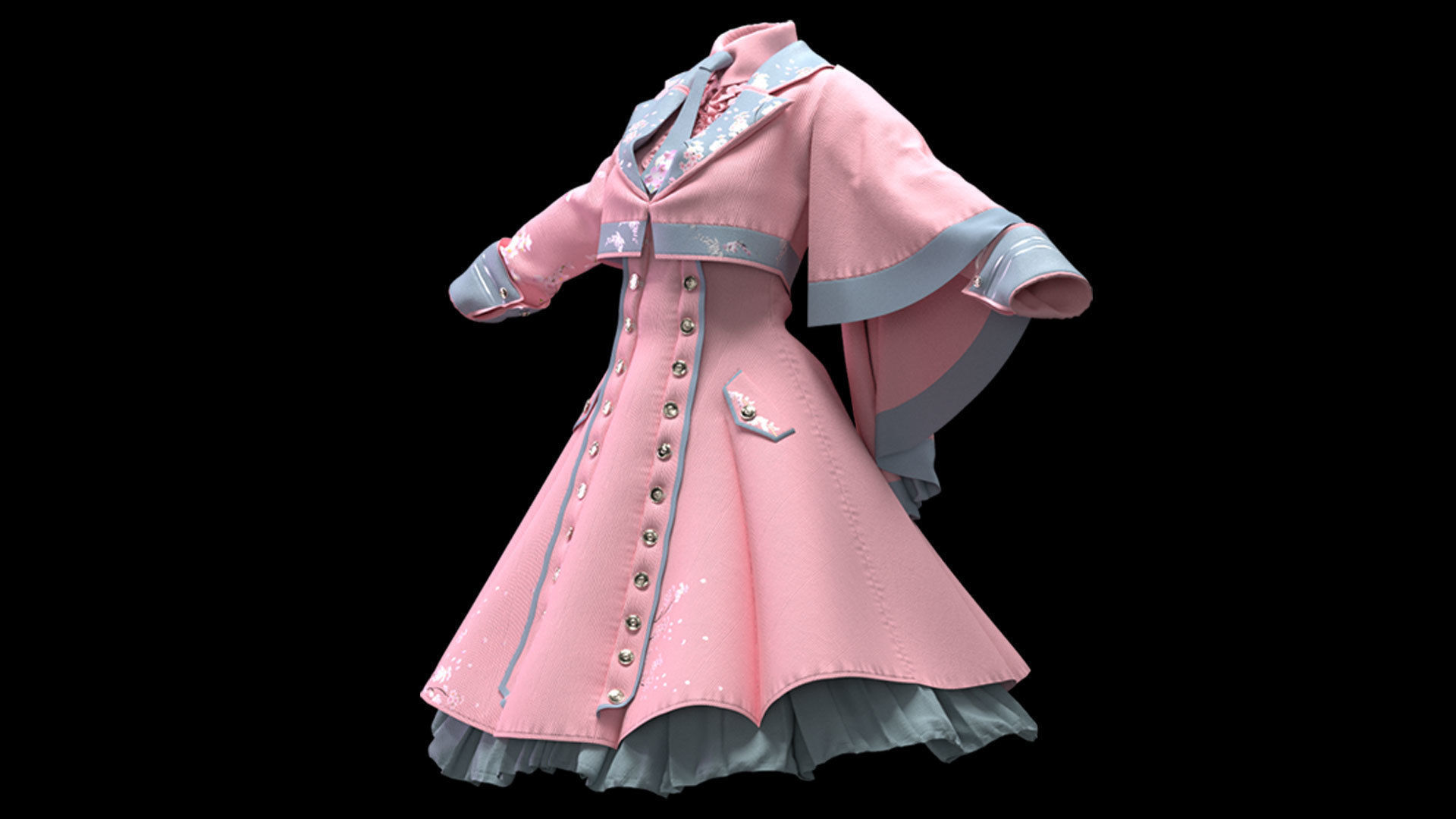 Female Game outfit 3D model_9