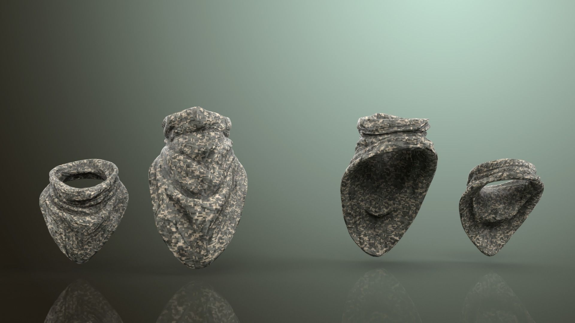 Military RollMat and Bandanas Free 3D model_3