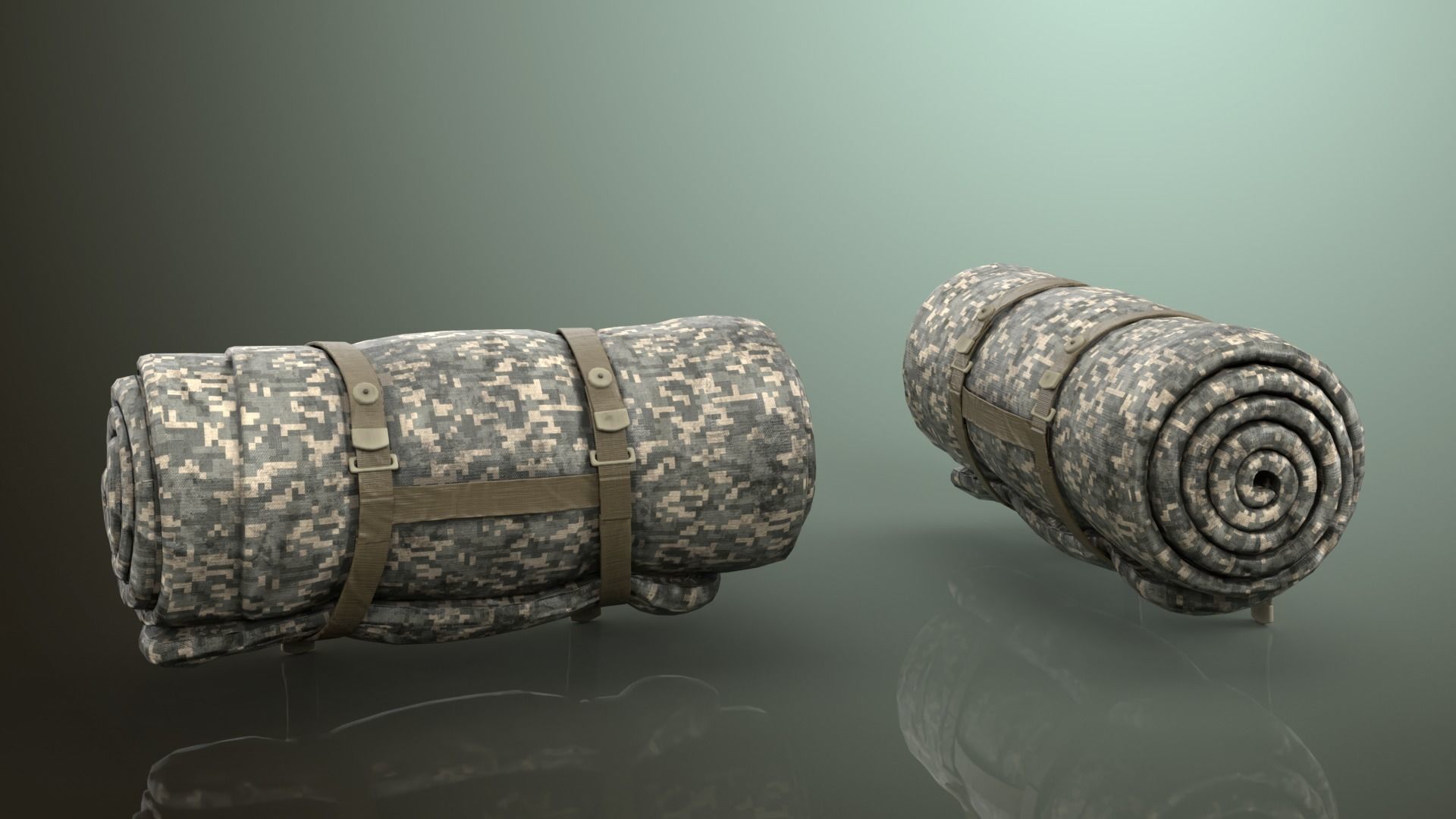 Military RollMat and Bandanas Free 3D model_2
