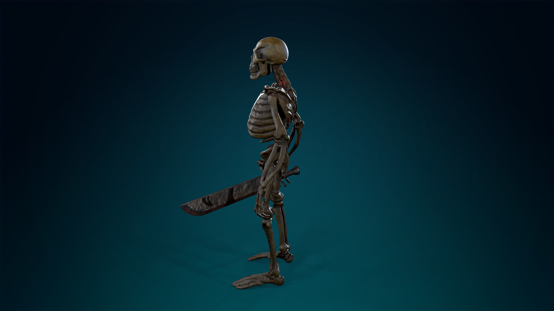 Skeleton Undead Warrior Ancient - Lowpoly - Game Ready Low-poly 3D model_14
