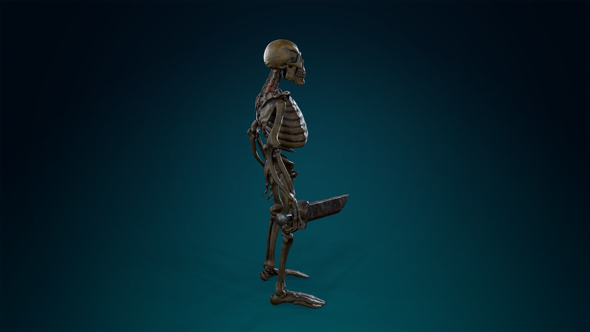 Skeleton Undead Warrior Ancient - Lowpoly - Game Ready Low-poly 3D model_7