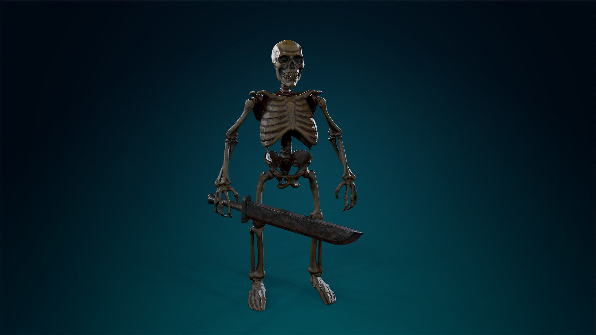Skeleton Undead Warrior Ancient - Lowpoly - Game Ready Low-poly 3D model_3