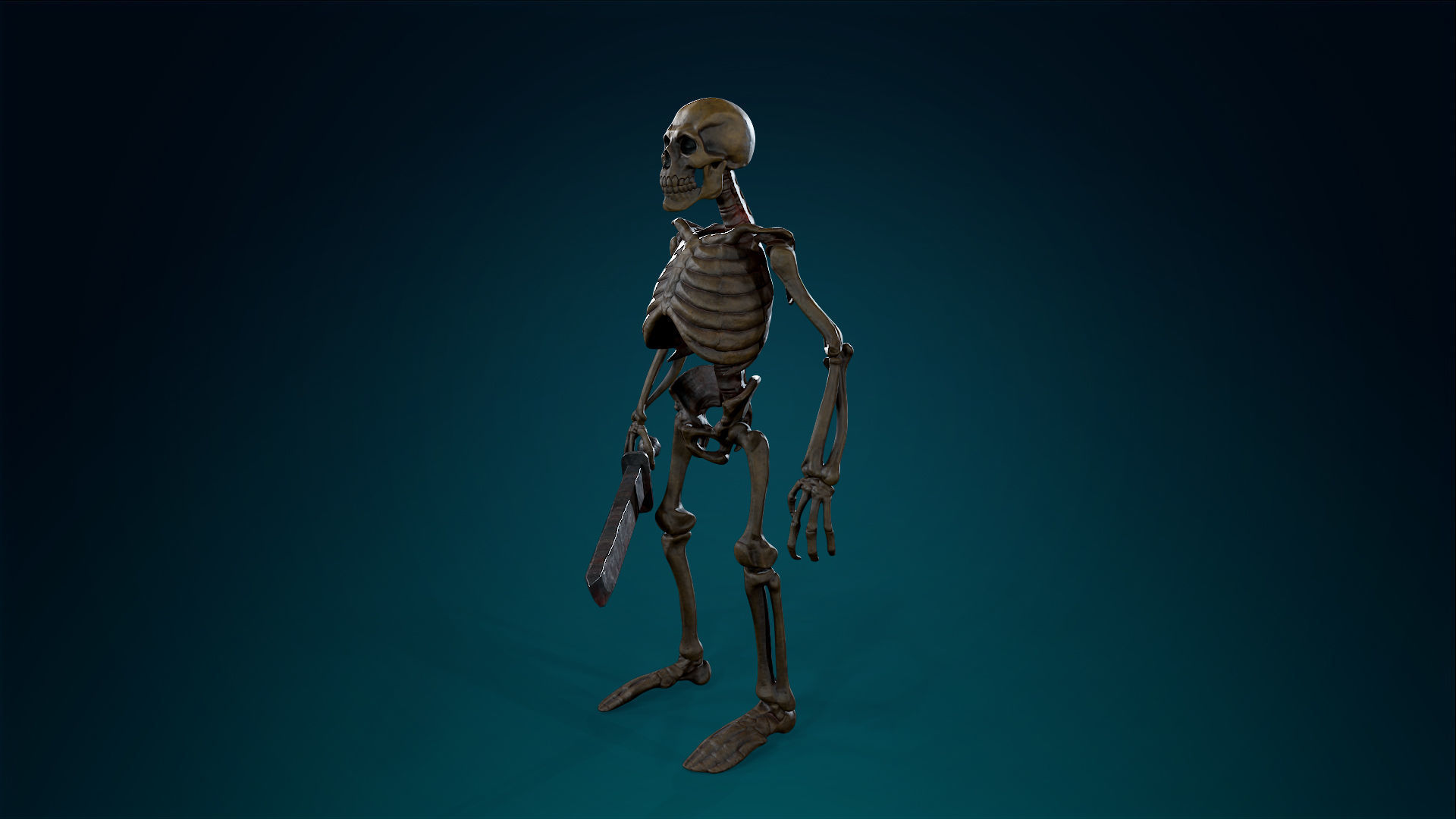 Skeleton Undead Warrior Ancient - Lowpoly - Game Ready Low-poly 3D model_16