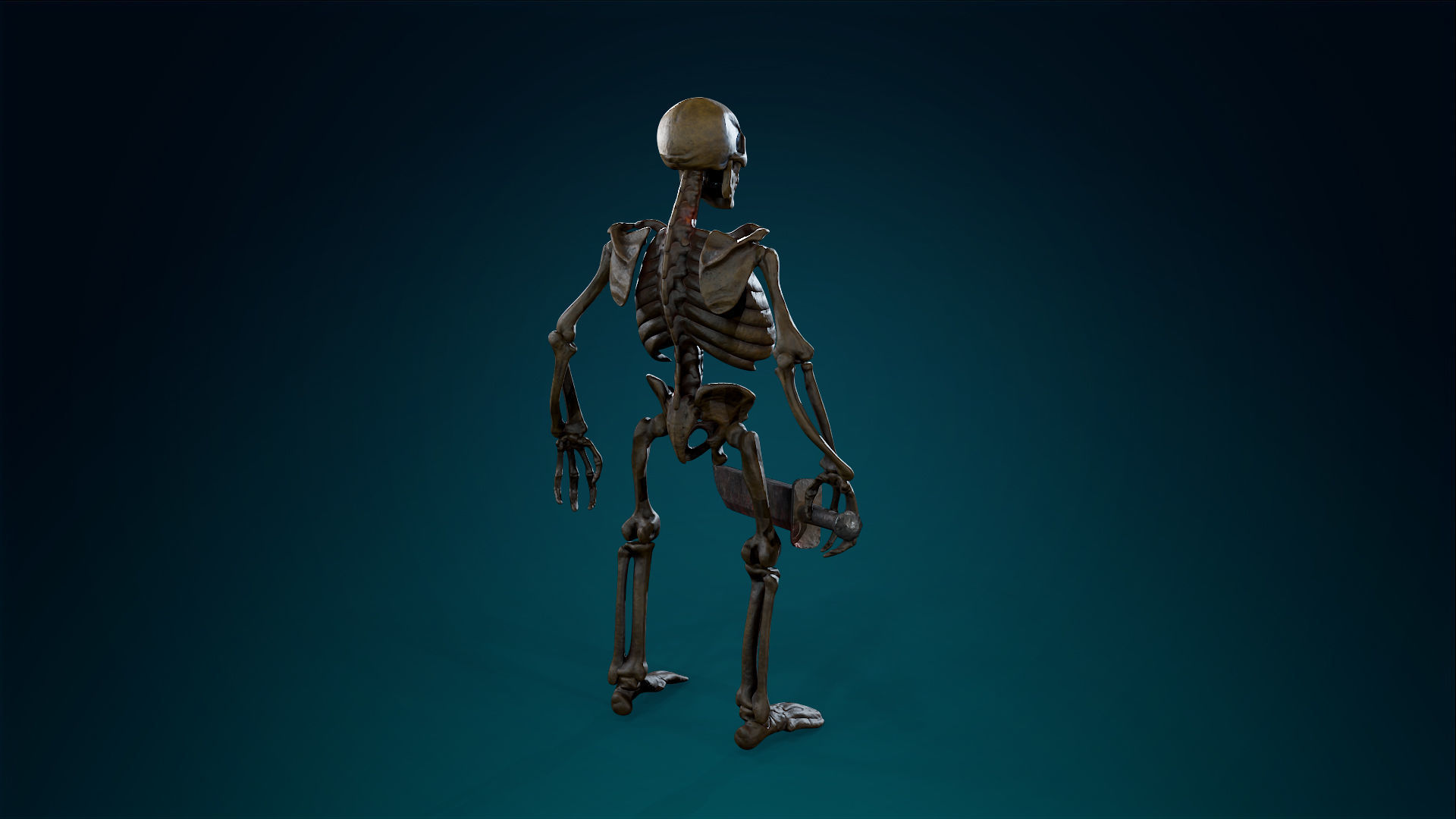 Skeleton Undead Warrior Ancient - Lowpoly - Game Ready Low-poly 3D model_9