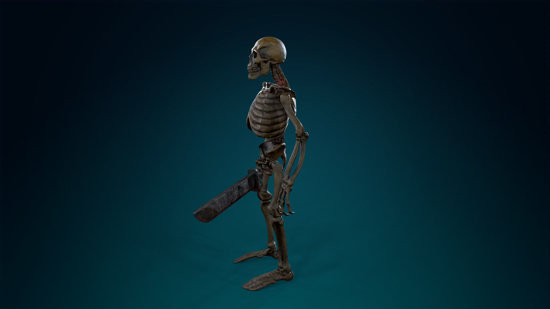 Skeleton Undead Warrior Ancient - Lowpoly - Game Ready Low-poly 3D model_15