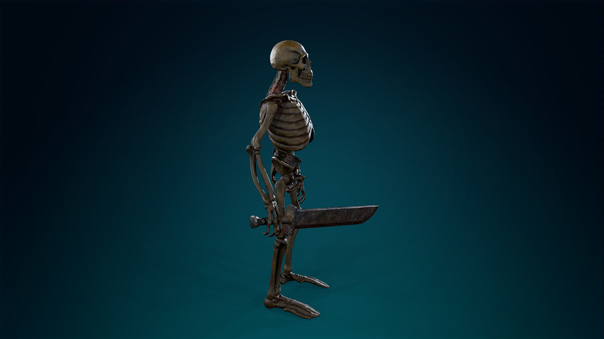 Skeleton Undead Warrior Ancient - Lowpoly - Game Ready Low-poly 3D model_6