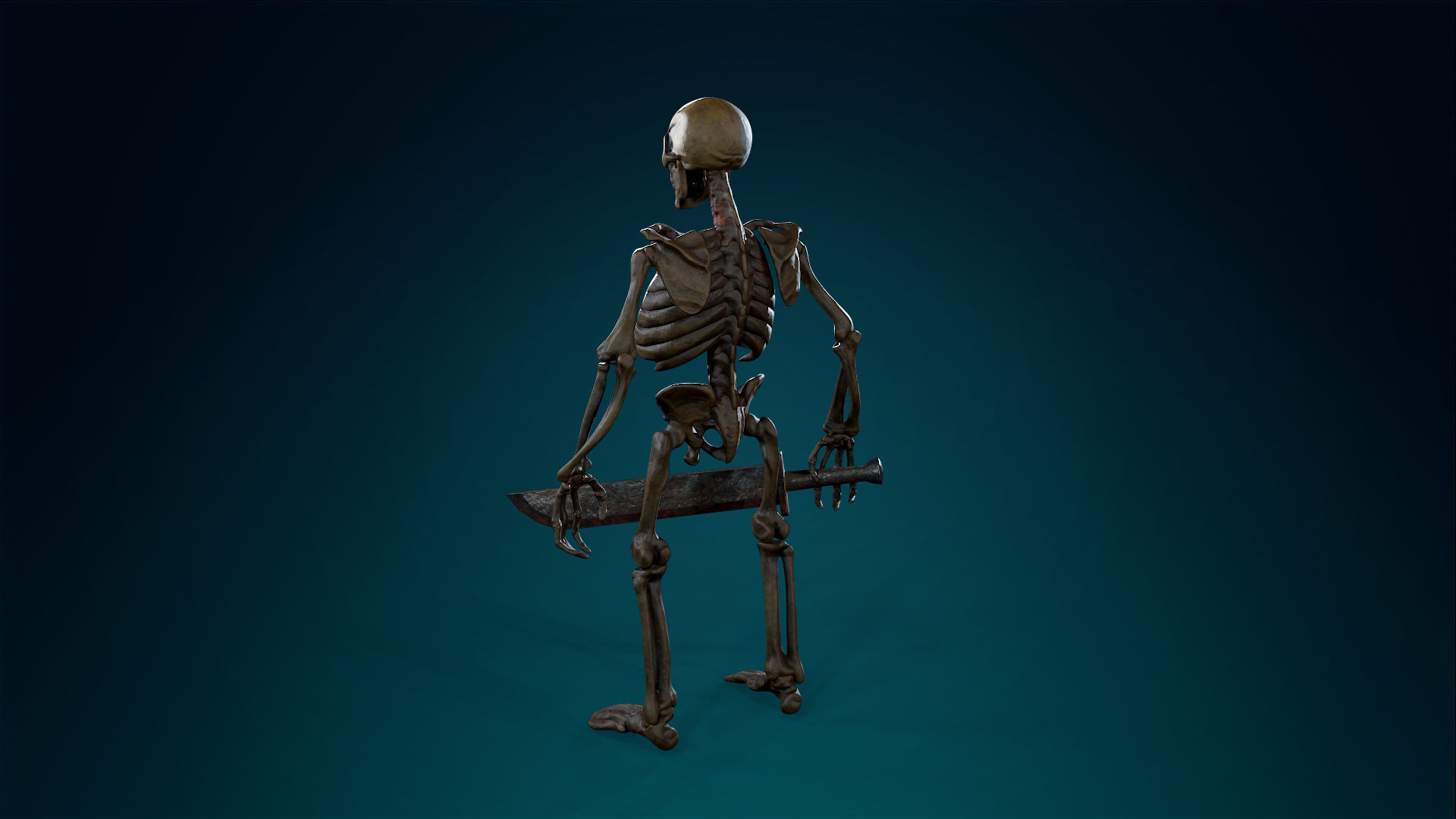 Skeleton Undead Warrior Ancient - Lowpoly - Game Ready Low-poly 3D model_12