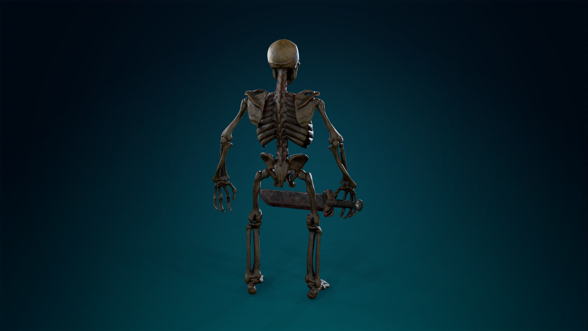 Skeleton Undead Warrior Ancient - Lowpoly - Game Ready Low-poly 3D model_10