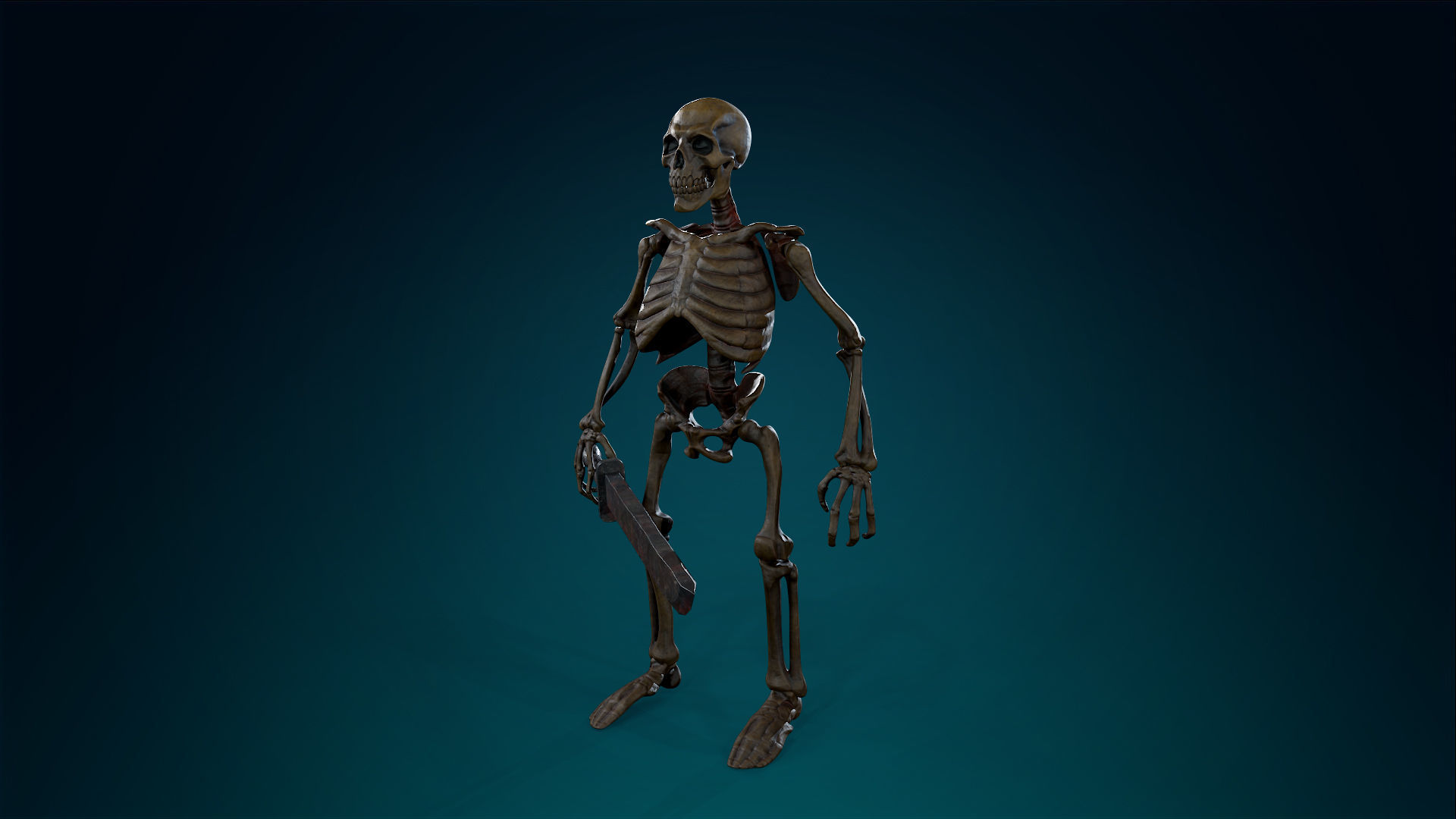 Skeleton Undead Warrior Ancient - Lowpoly - Game Ready Low-poly 3D model_17