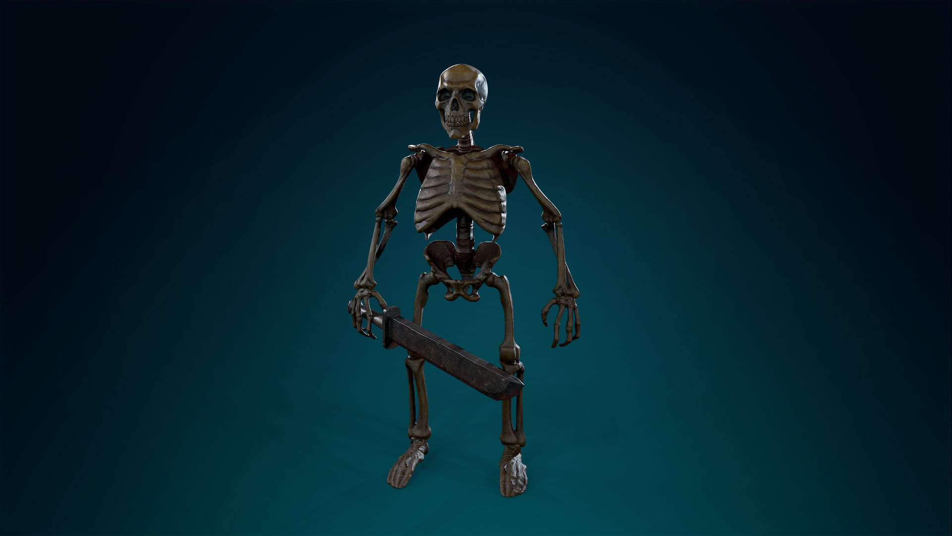 Skeleton Undead Warrior Ancient - Lowpoly - Game Ready Low-poly 3D model_18