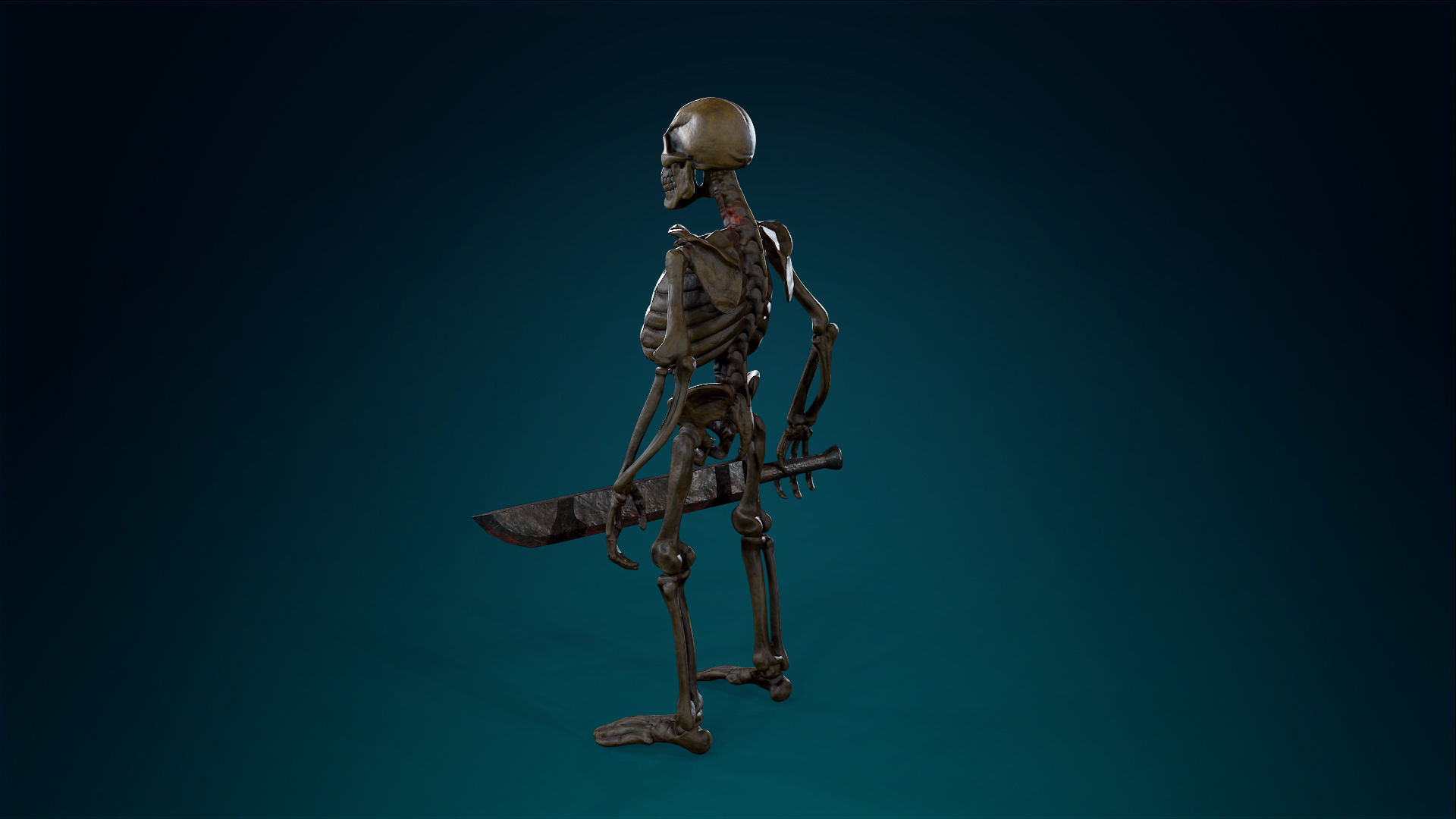 Skeleton Undead Warrior Ancient - Lowpoly - Game Ready Low-poly 3D model_13