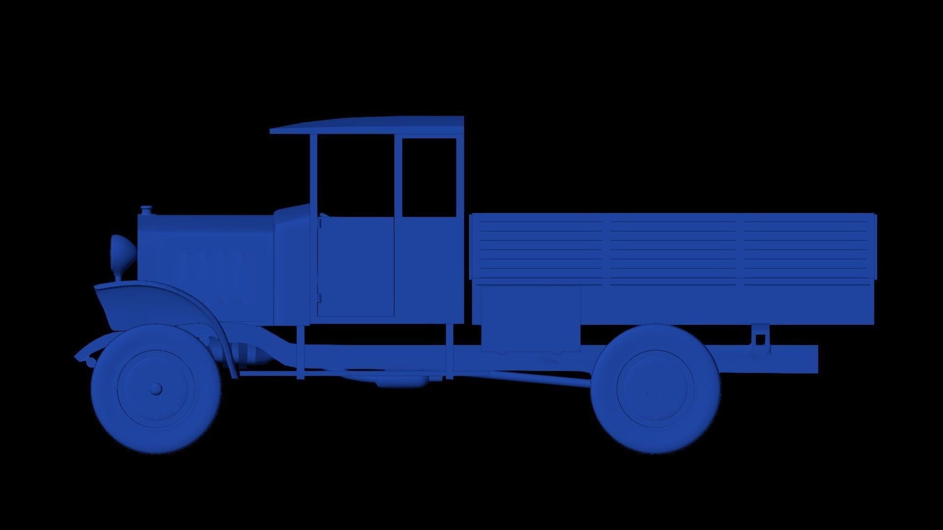 Old military truck Ursus A simple 3D print model_3