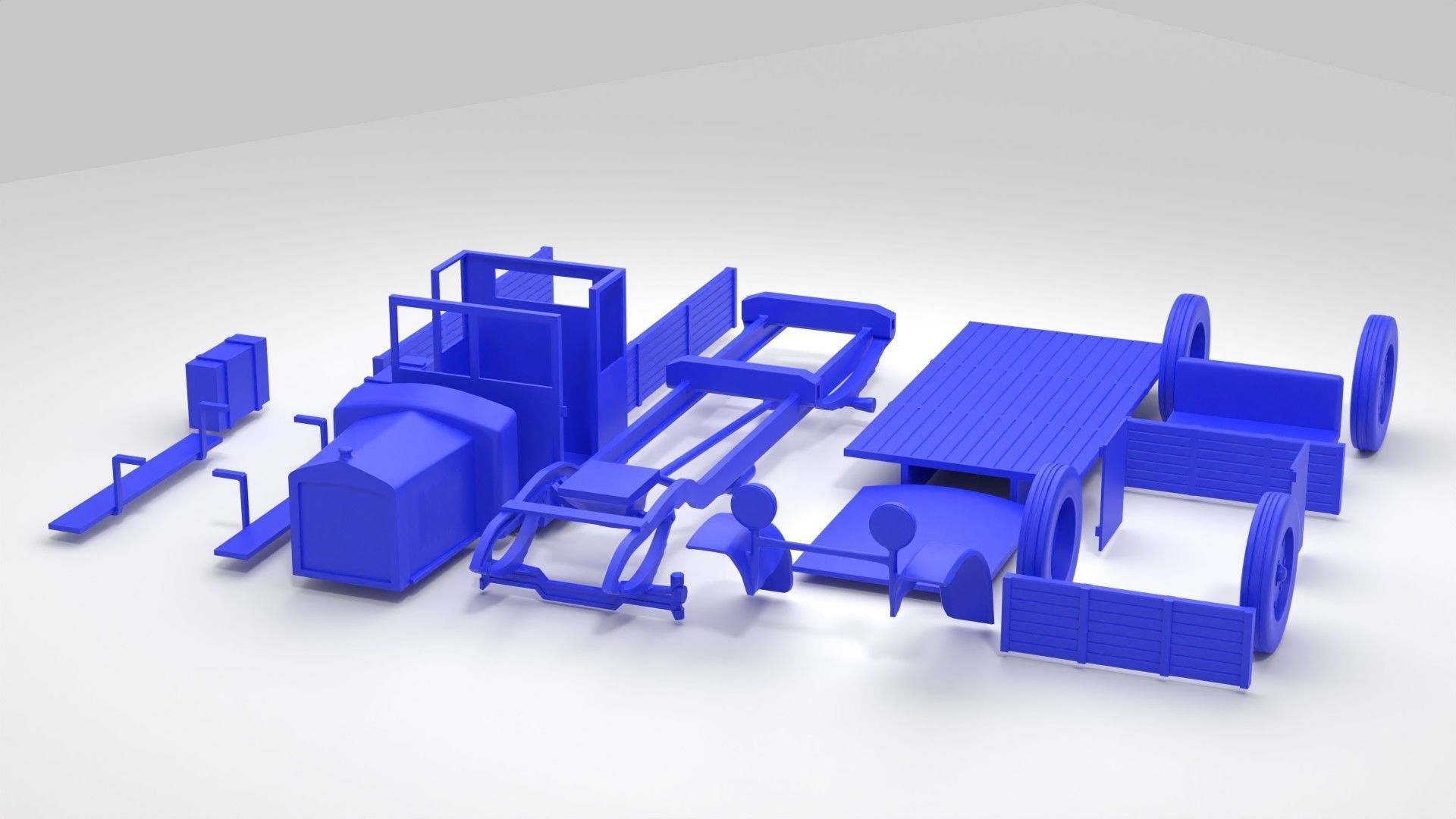Old military truck Ursus A simple 3D print model_7