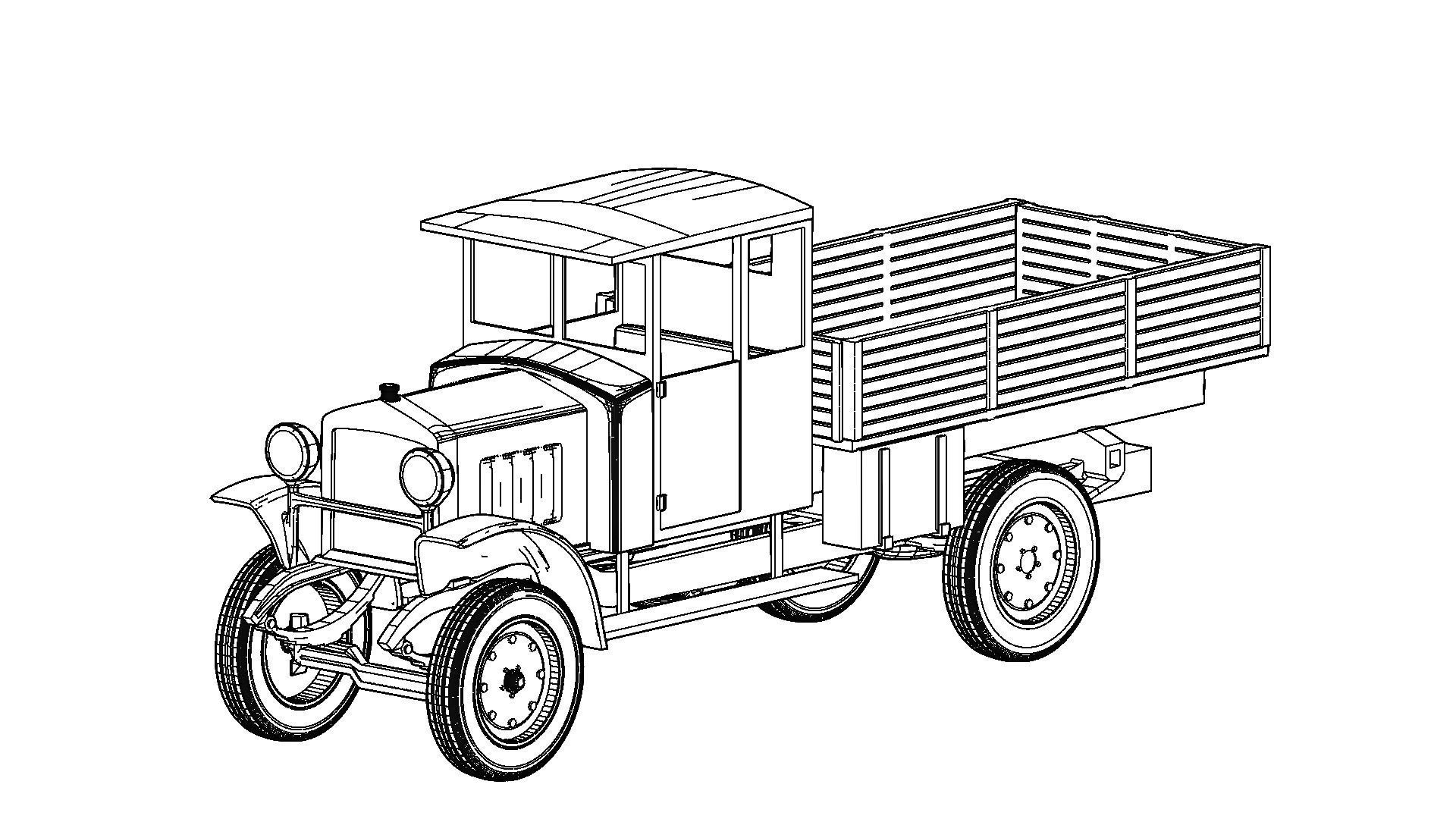 Old military truck Ursus A simple 3D print model_4