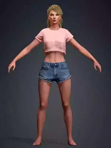 Taylor Swift - FULLY RIGGED Face and Body 3D model