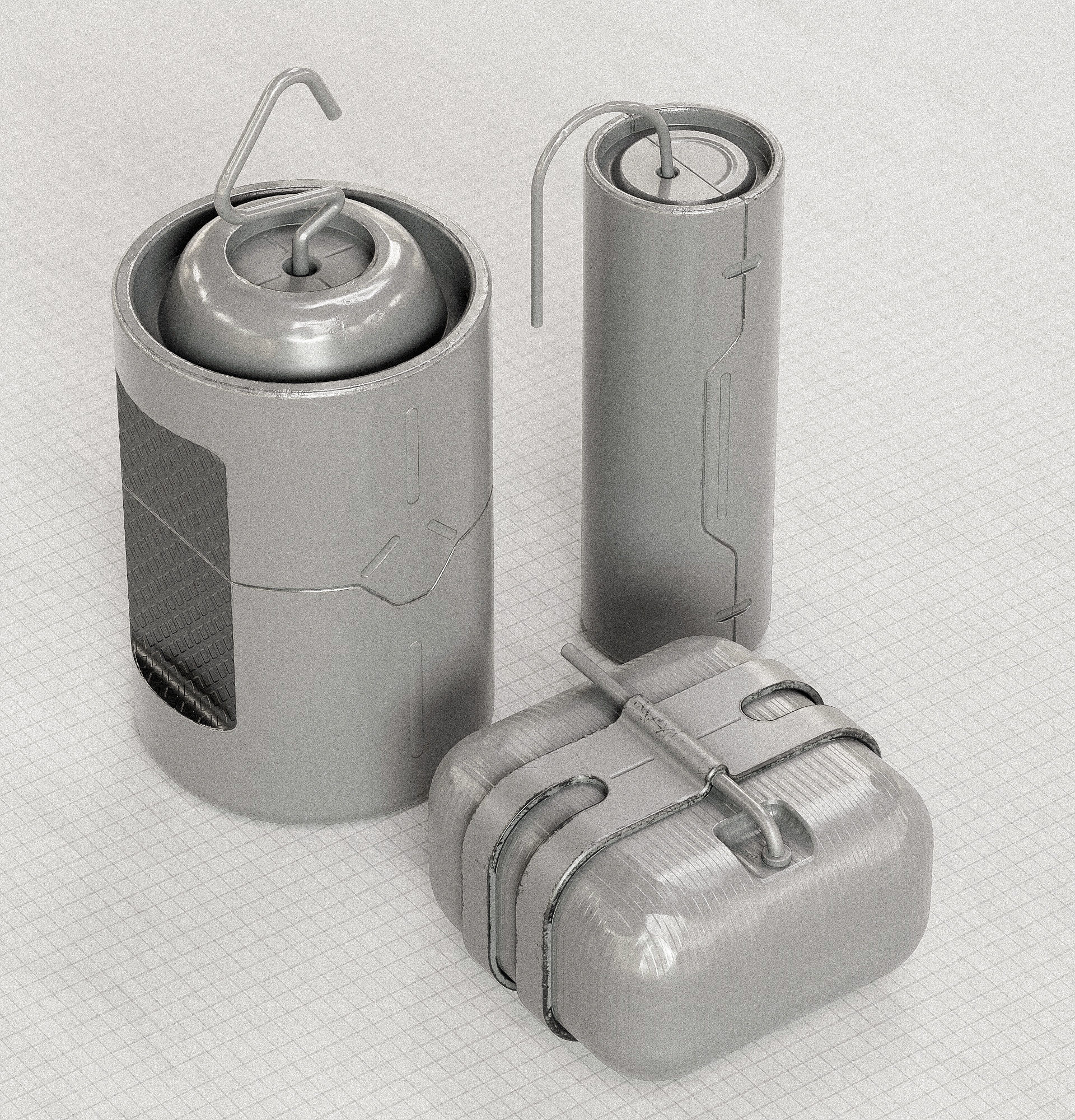 Sci-fi Bombs PBR Low-poly 3D model_11