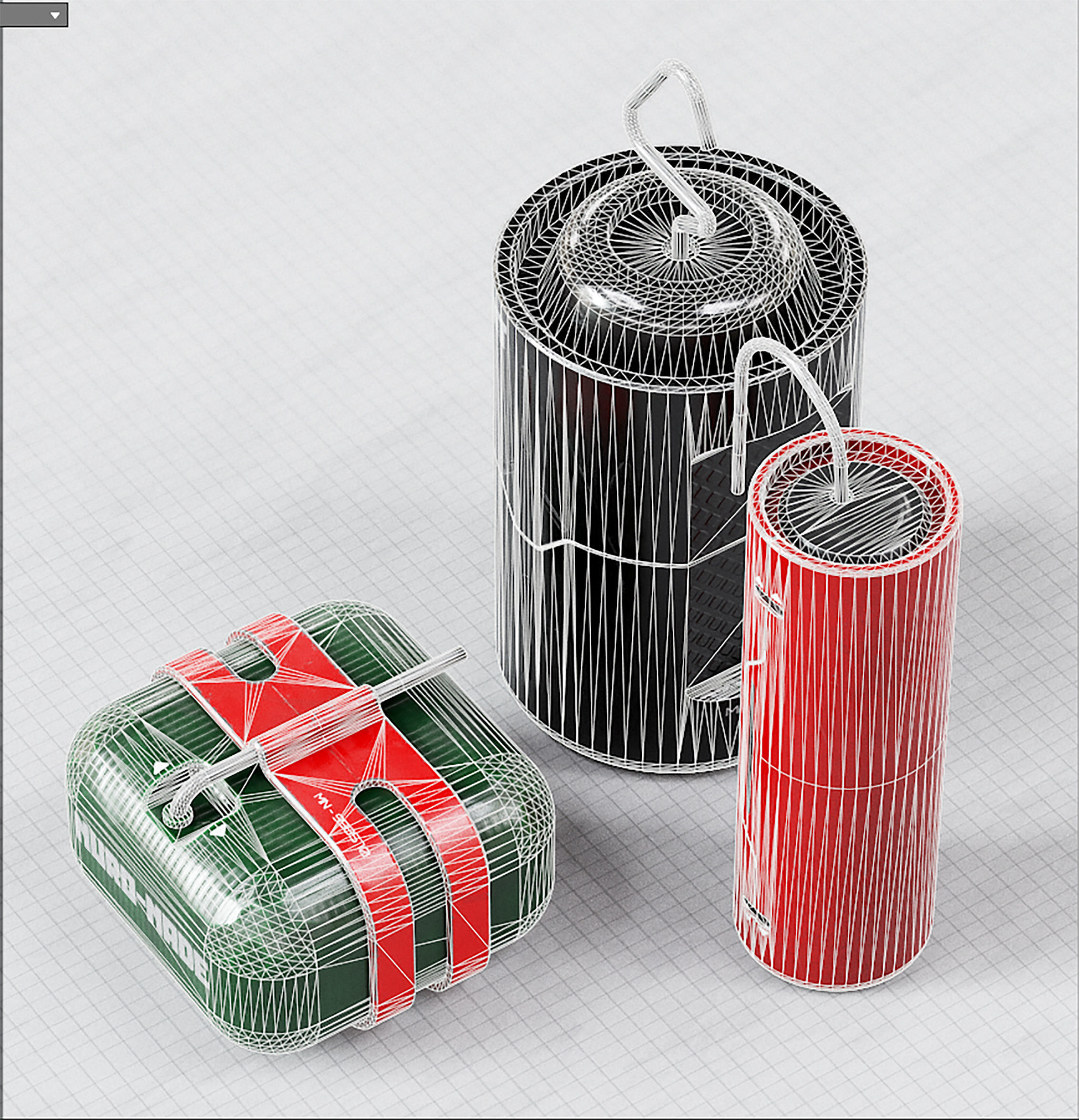 Sci-fi Bombs PBR Low-poly 3D model_13