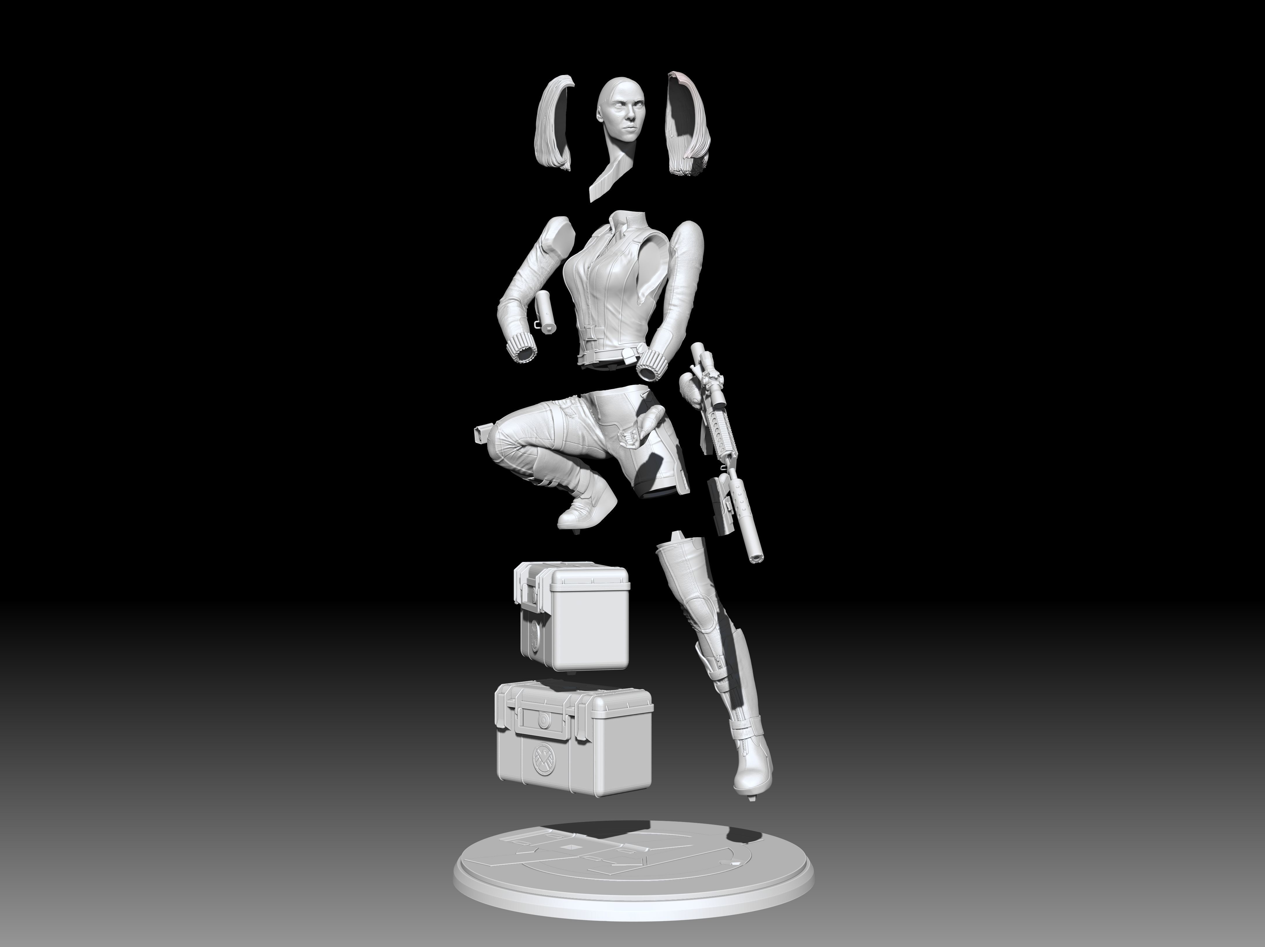 Black Widow Statue 3D print model_18