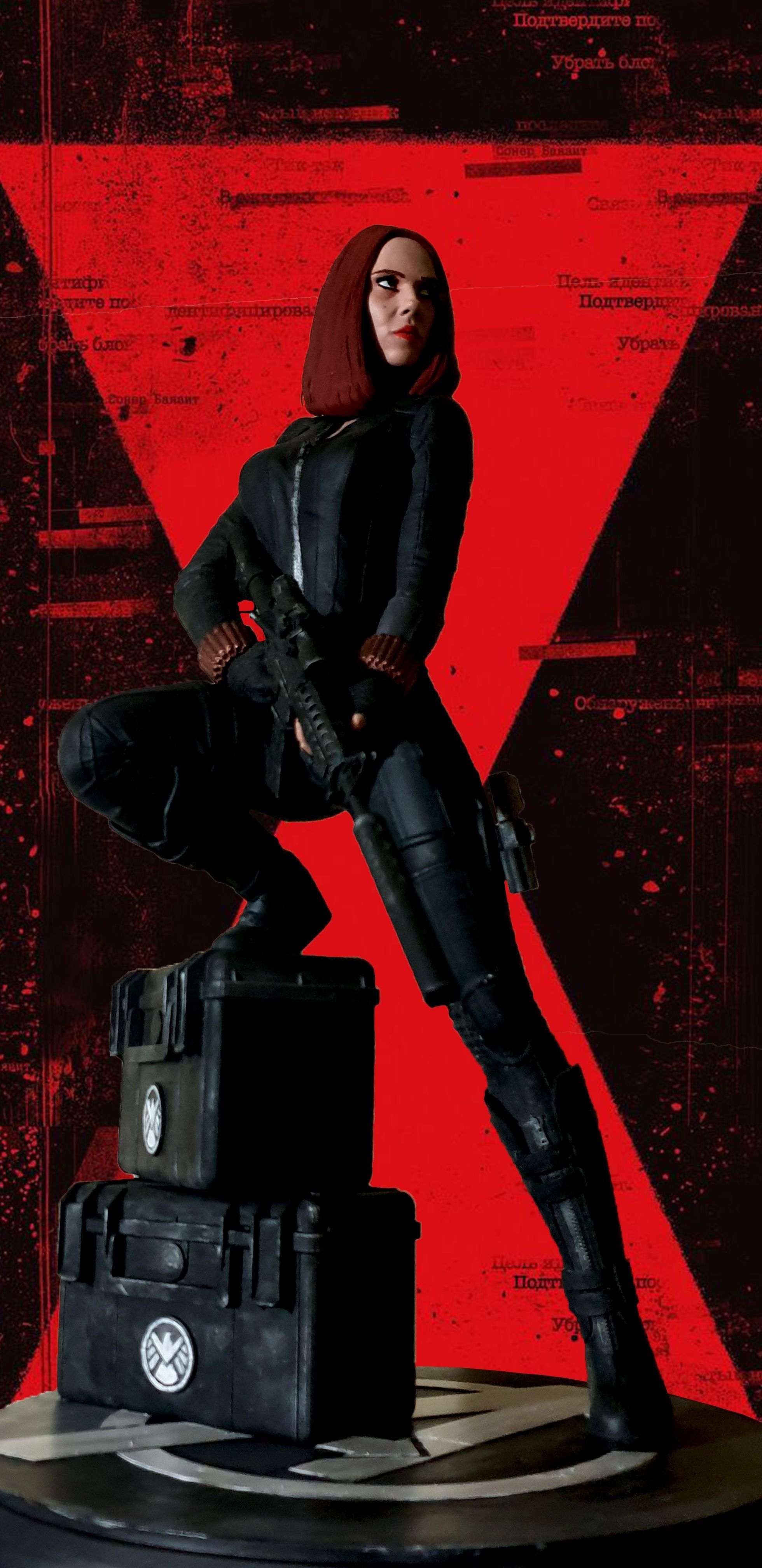 Black Widow Statue 3D print model_1