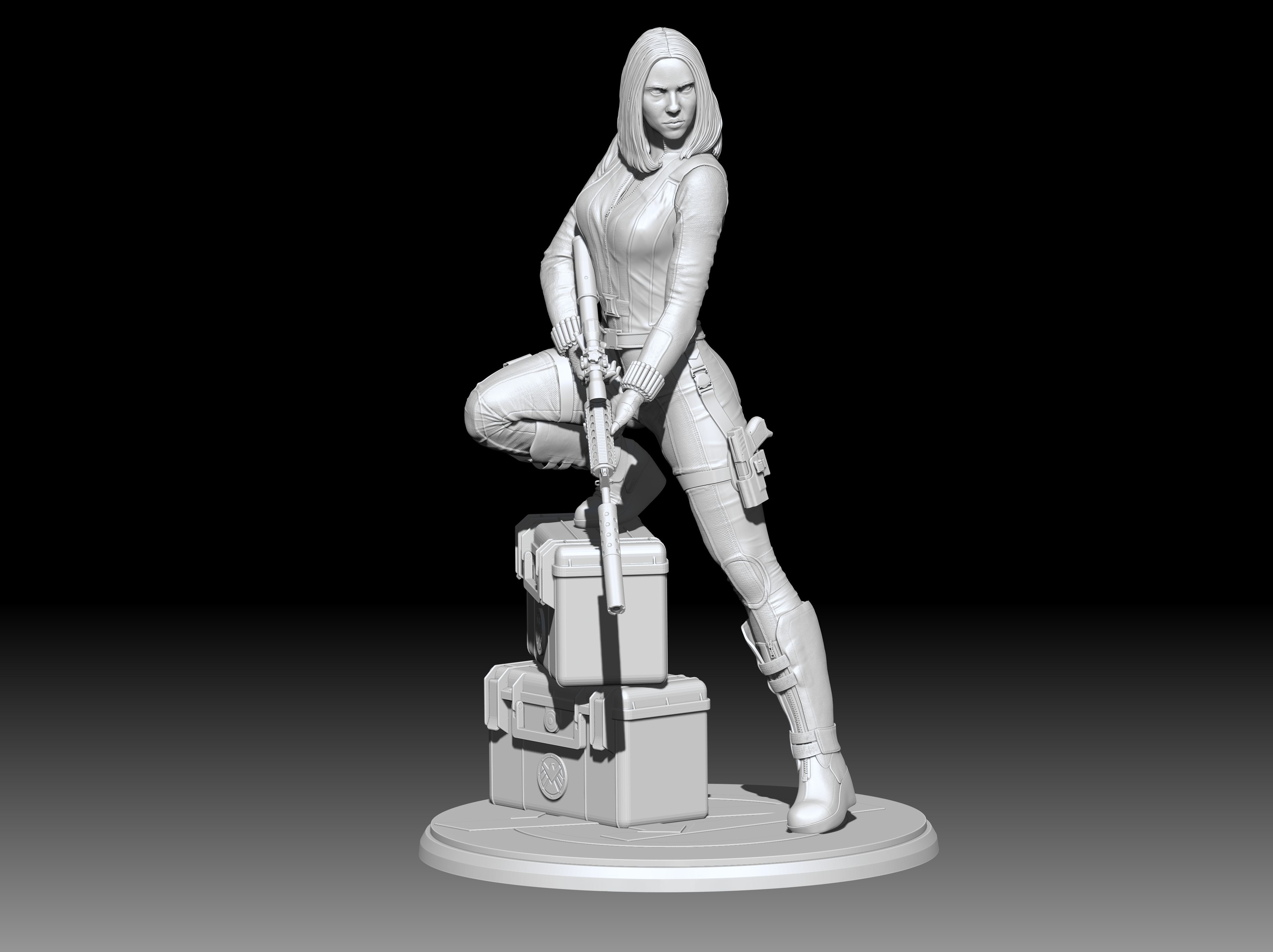 Black Widow Statue 3D print model_11