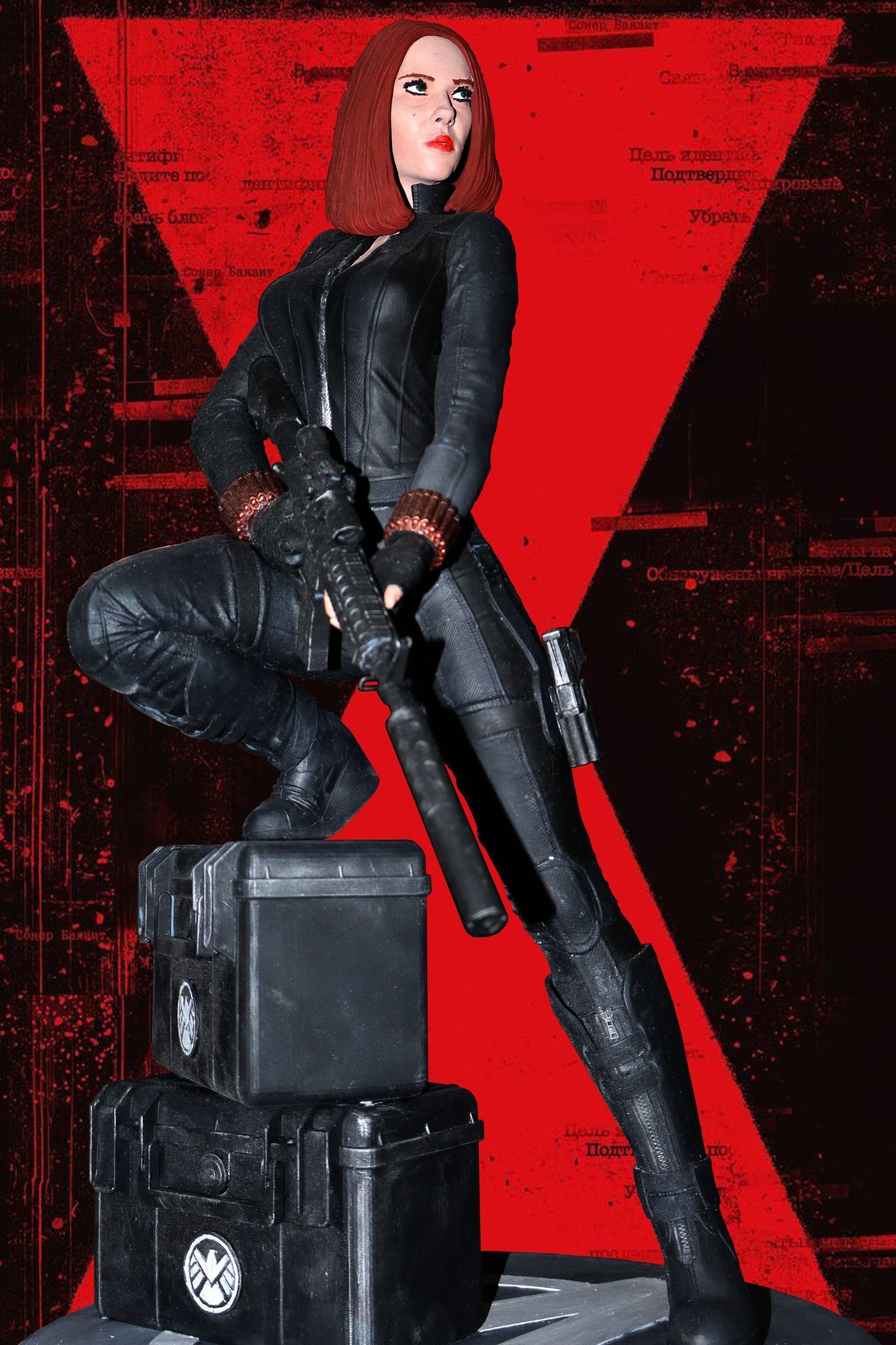 Black Widow Statue 3D print model_2