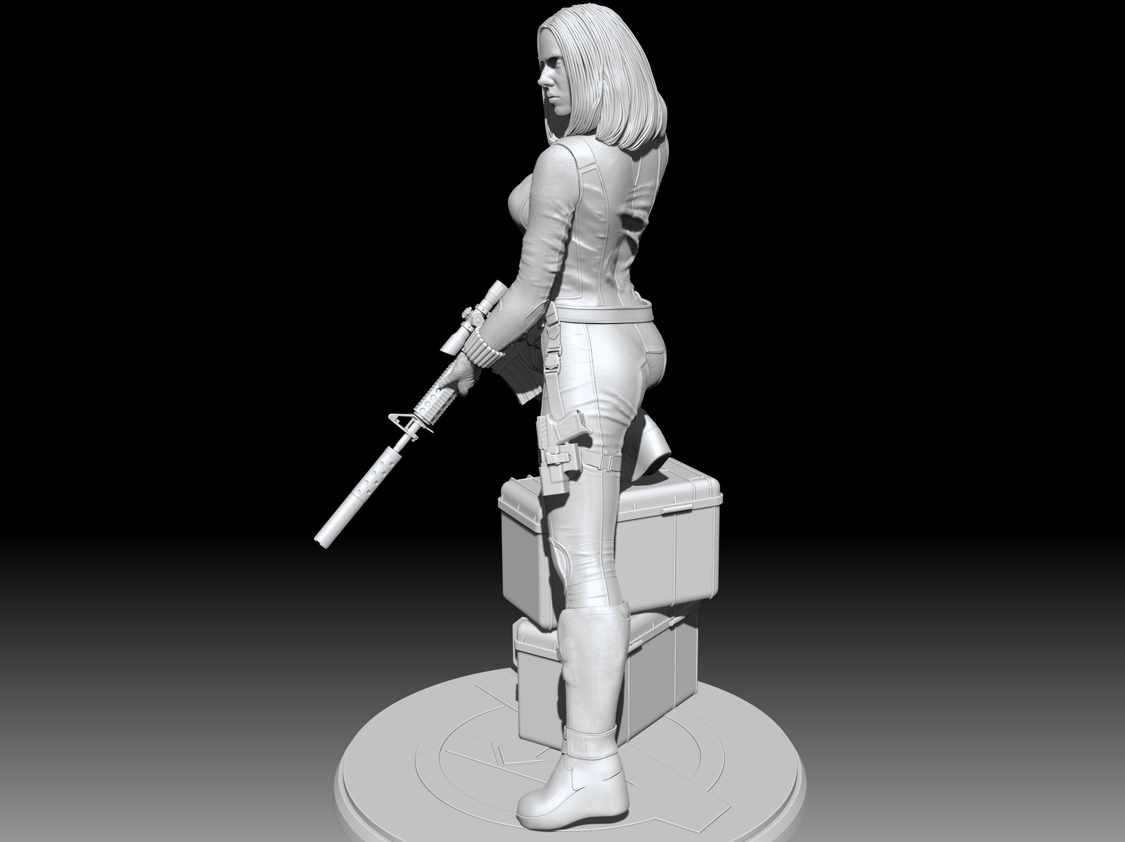Black Widow Statue 3D print model_15