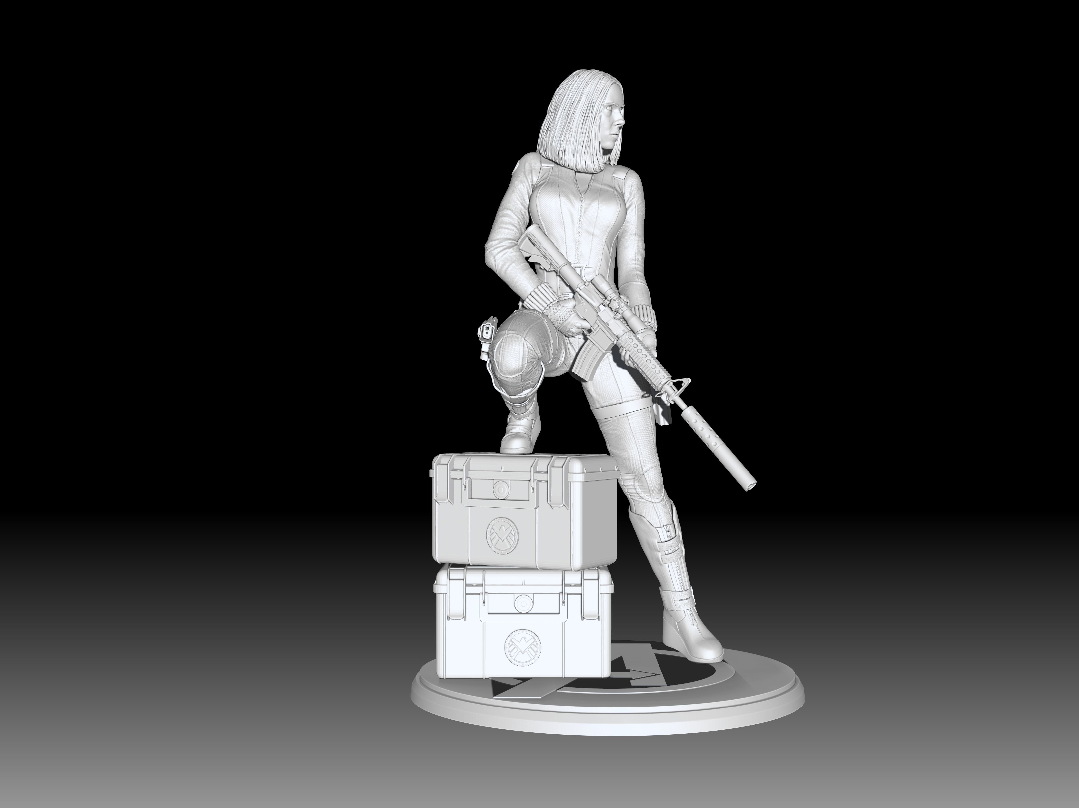 Black Widow Statue 3D print model_5