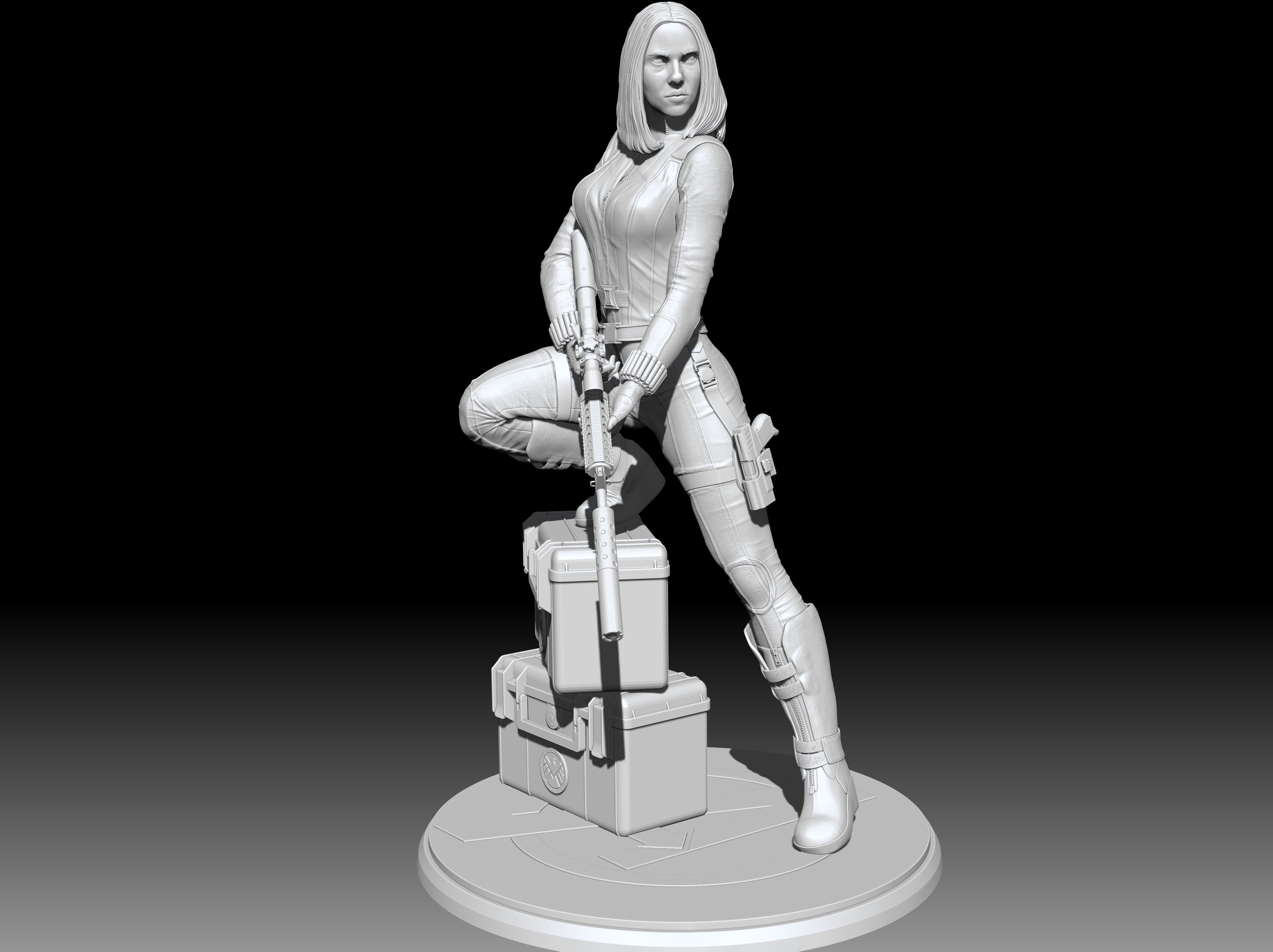 Black Widow Statue 3D print model_12