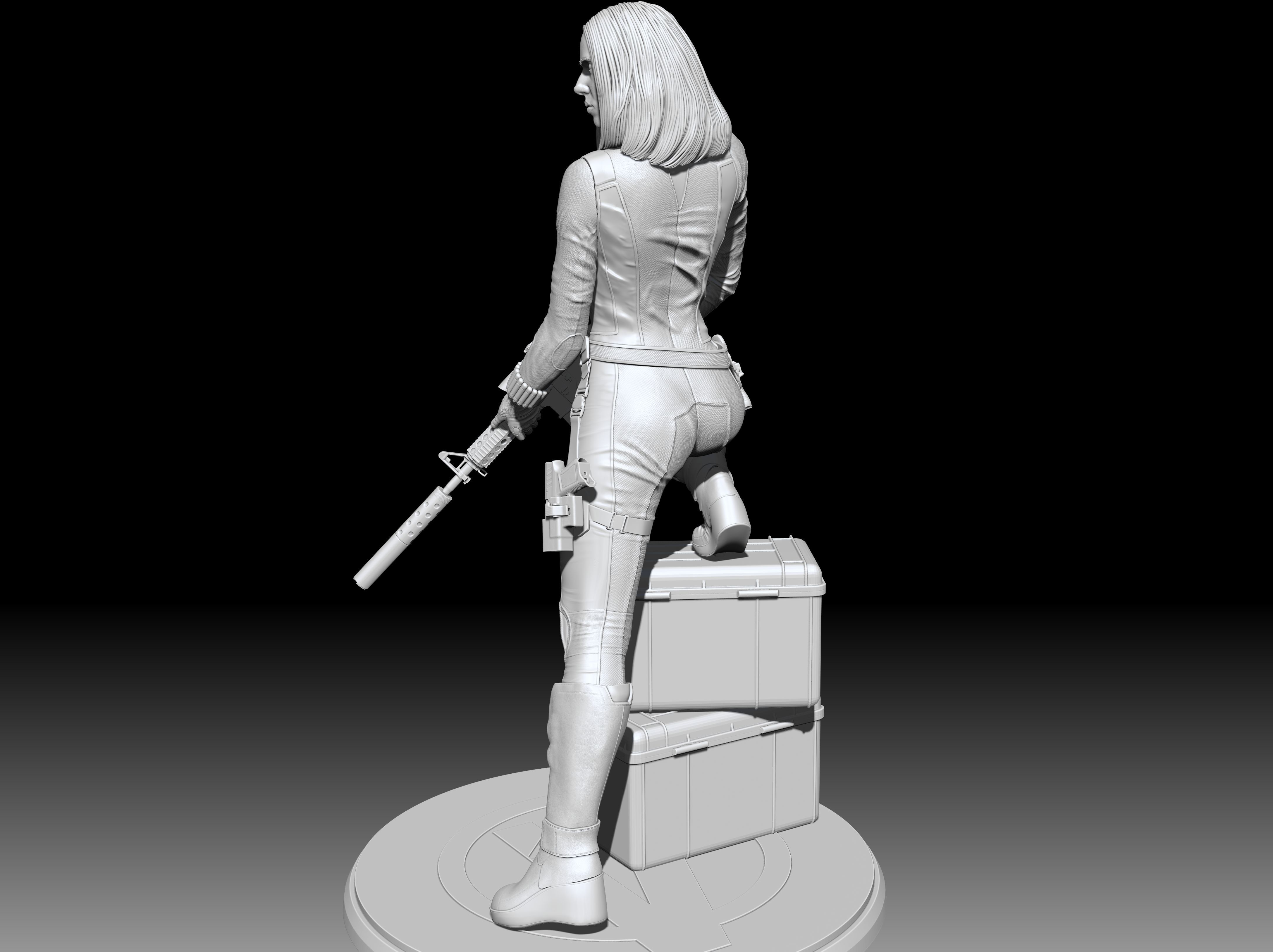 Black Widow Statue 3D print model_16
