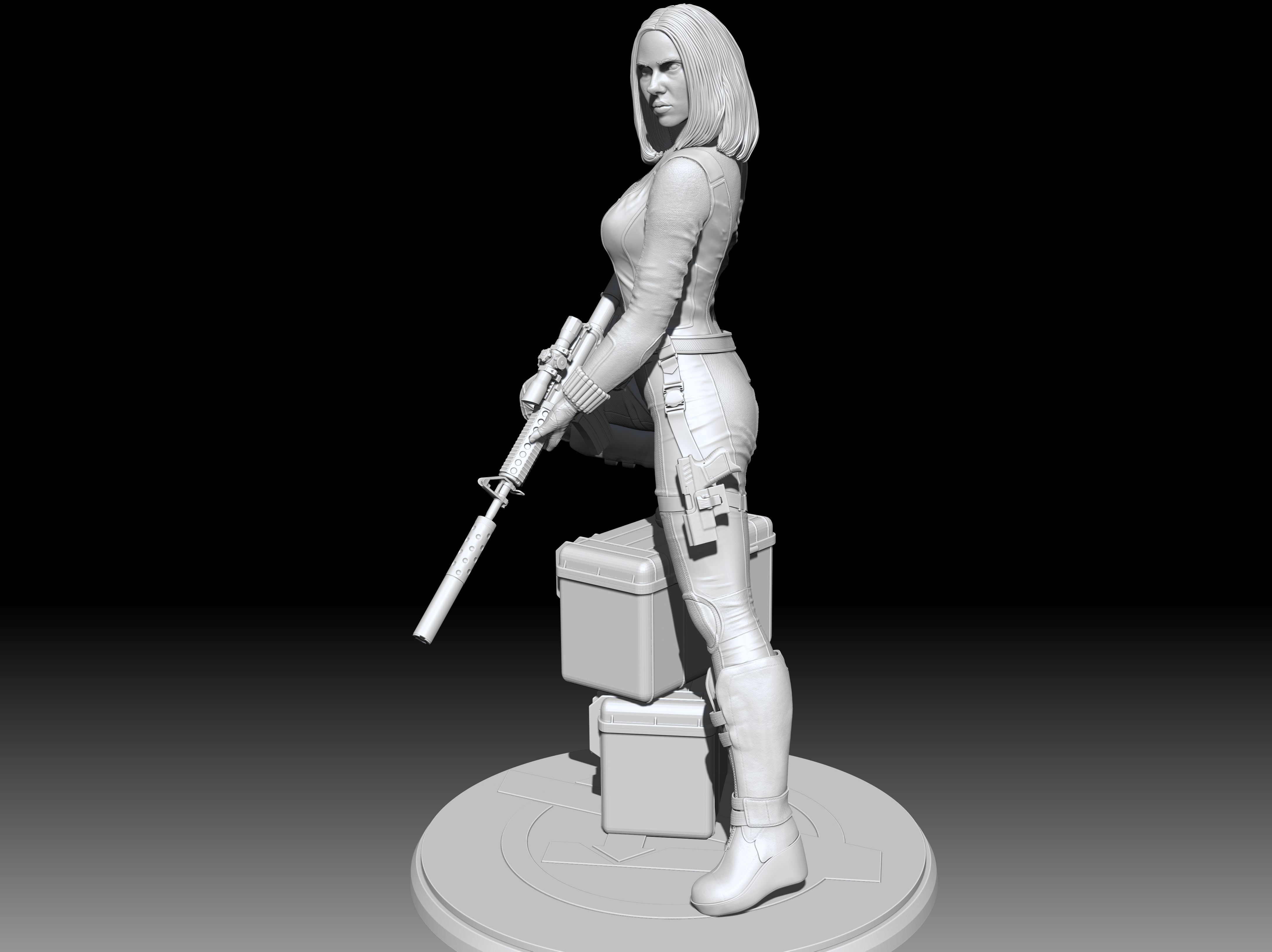 Black Widow Statue 3D print model_14
