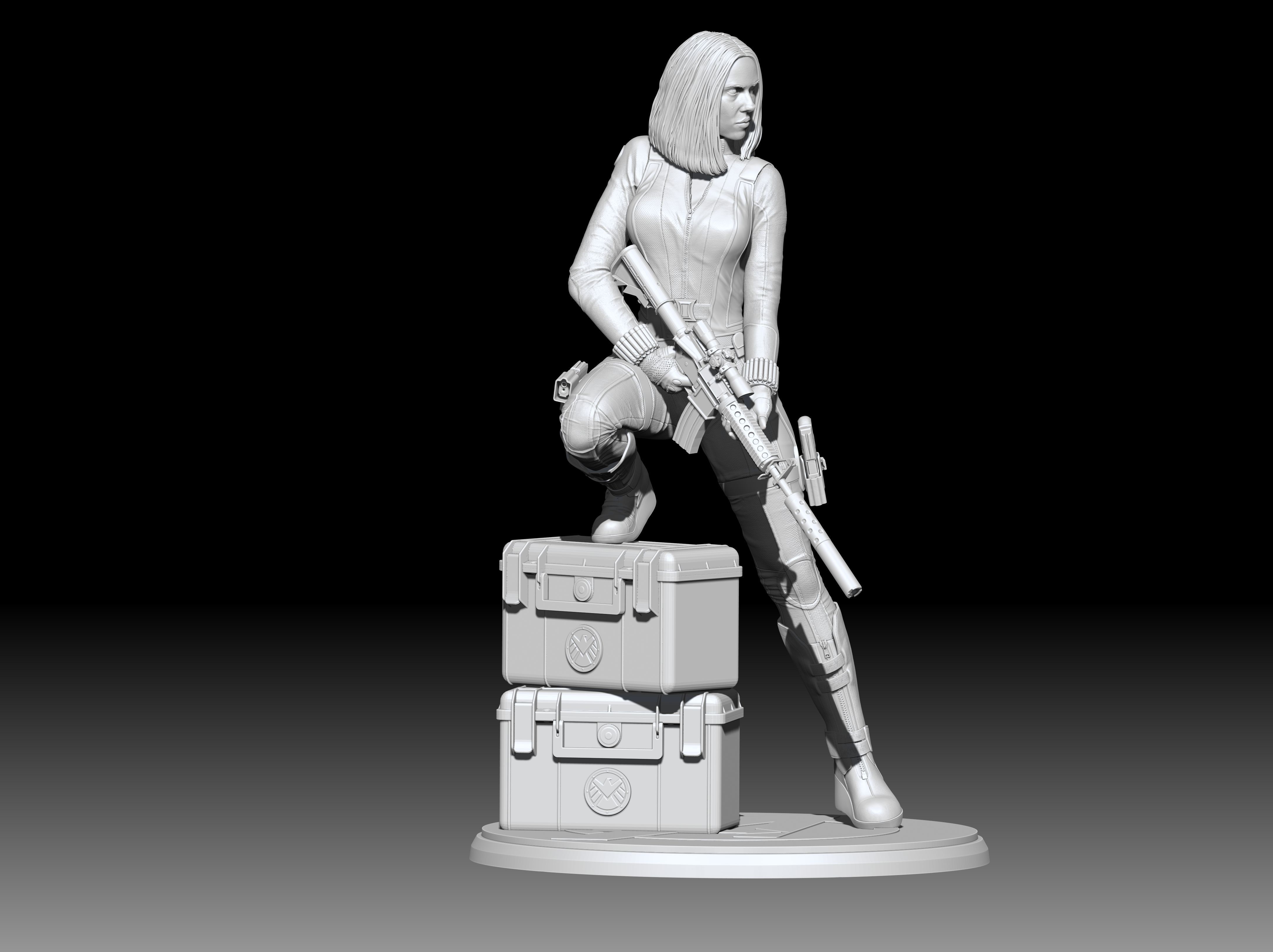 Black Widow Statue 3D print model_10