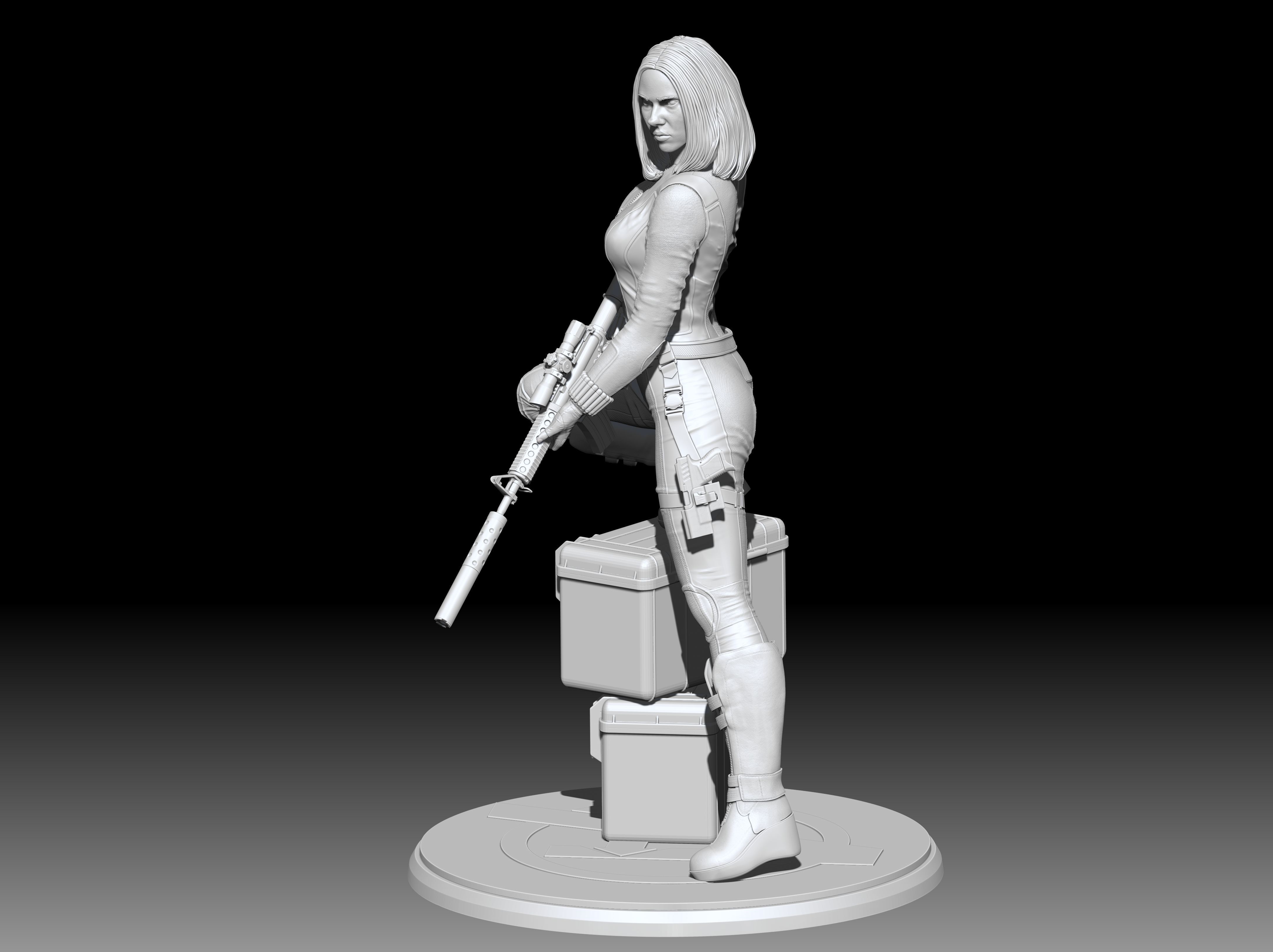Black Widow Statue 3D print model_13