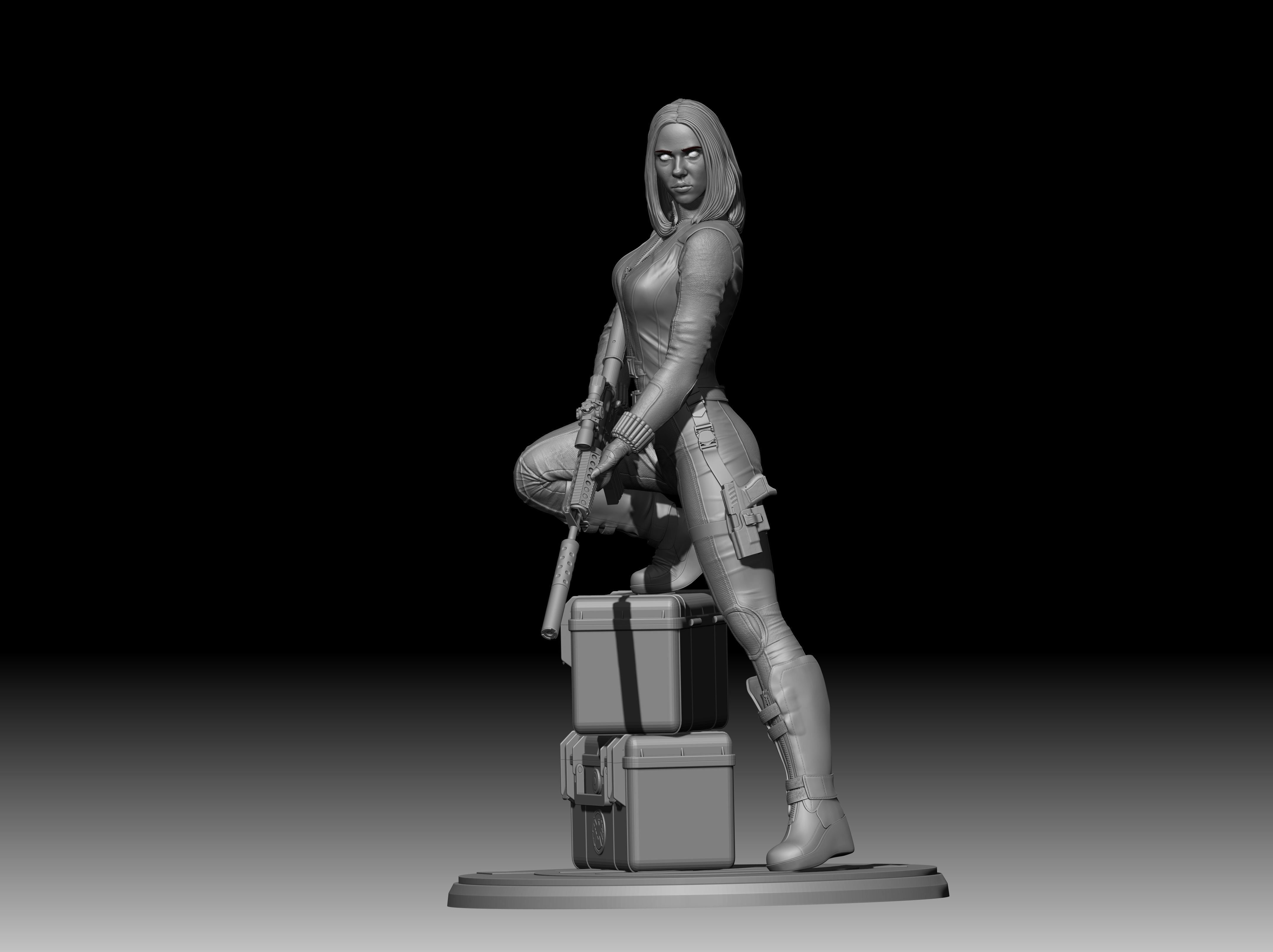 Black Widow Statue 3D print model_8