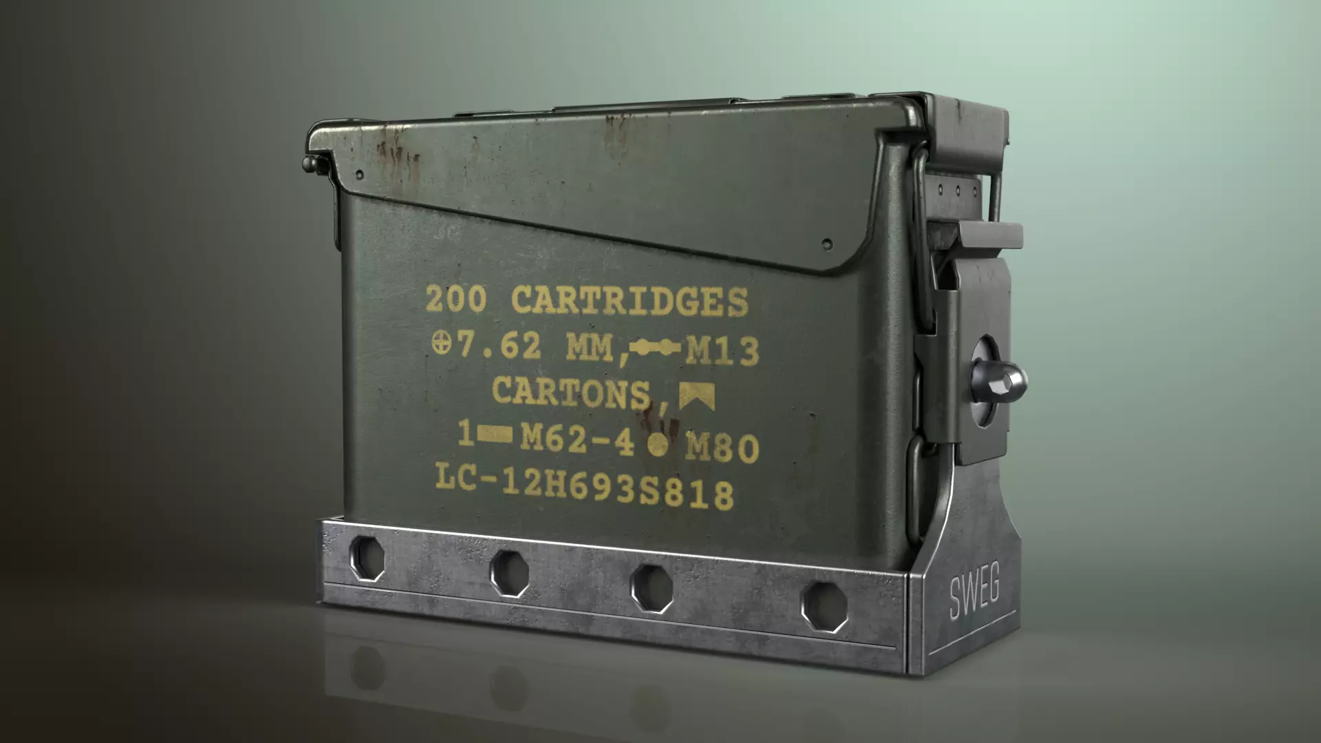 Military Ammunition Box Holder Free 3D model