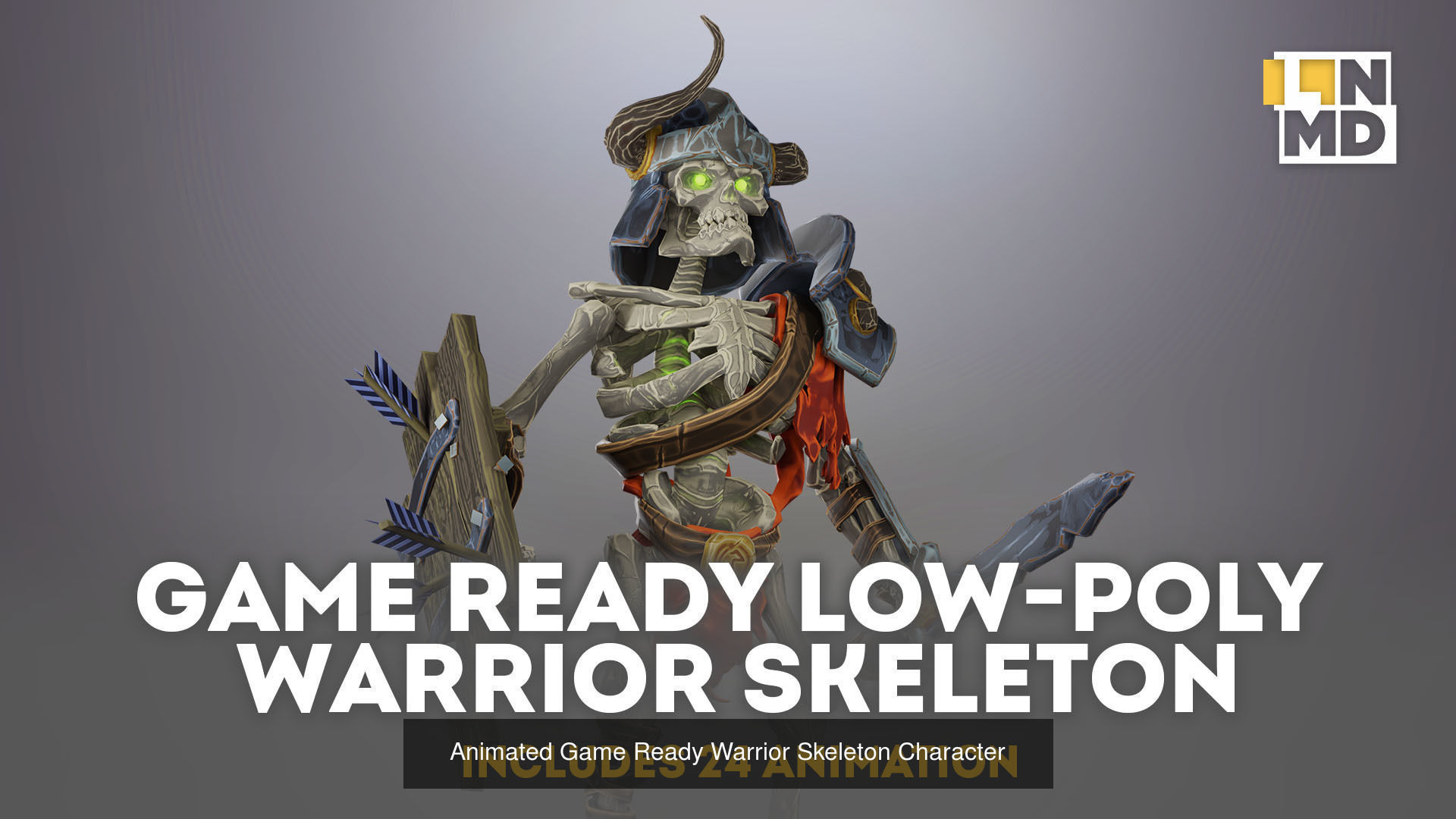 Animated Low Poly Game Ready Skeleton Pack Recruit Warrior Boss 3D Model Collection_15