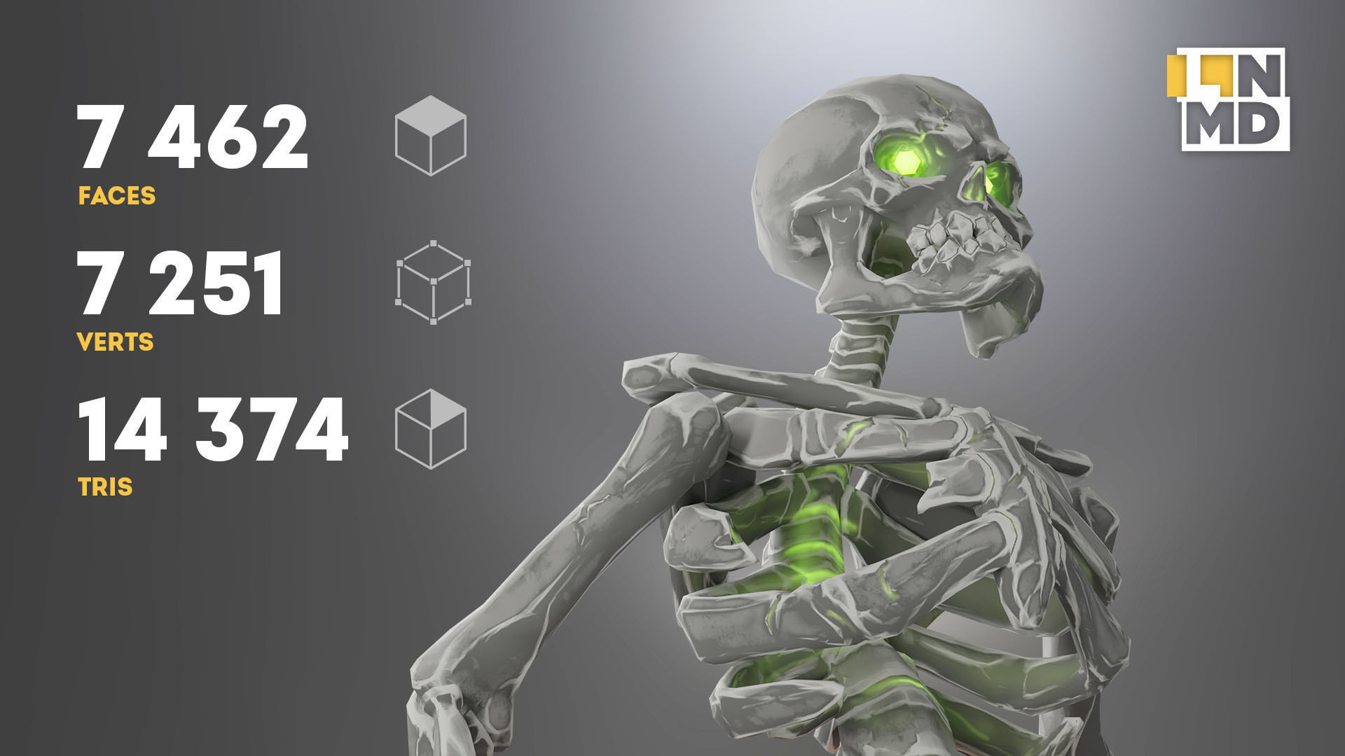 Animated Low Poly Game Ready Skeleton Pack Recruit Warrior Boss 3D Model Collection_5