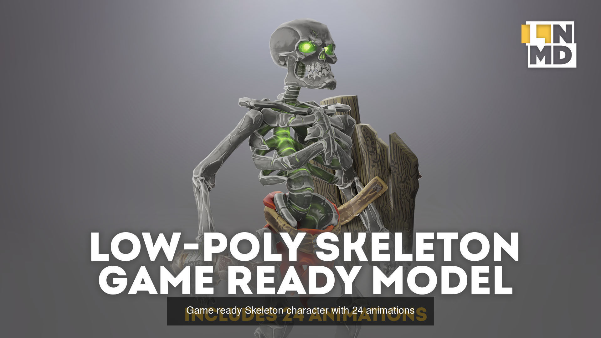 Animated Low Poly Game Ready Skeleton Pack Recruit Warrior Boss 3D Model Collection_4