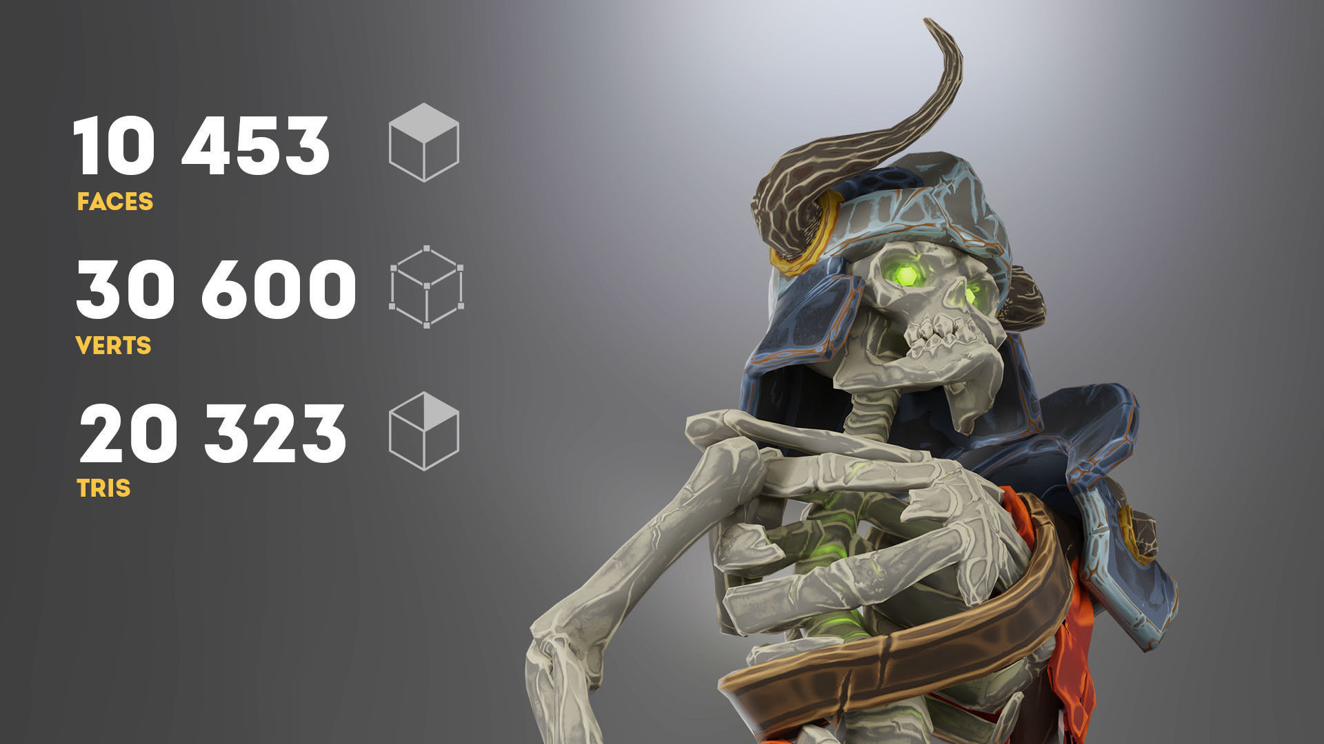 Animated Low Poly Game Ready Skeleton Pack Recruit Warrior Boss 3D Model Collection_16