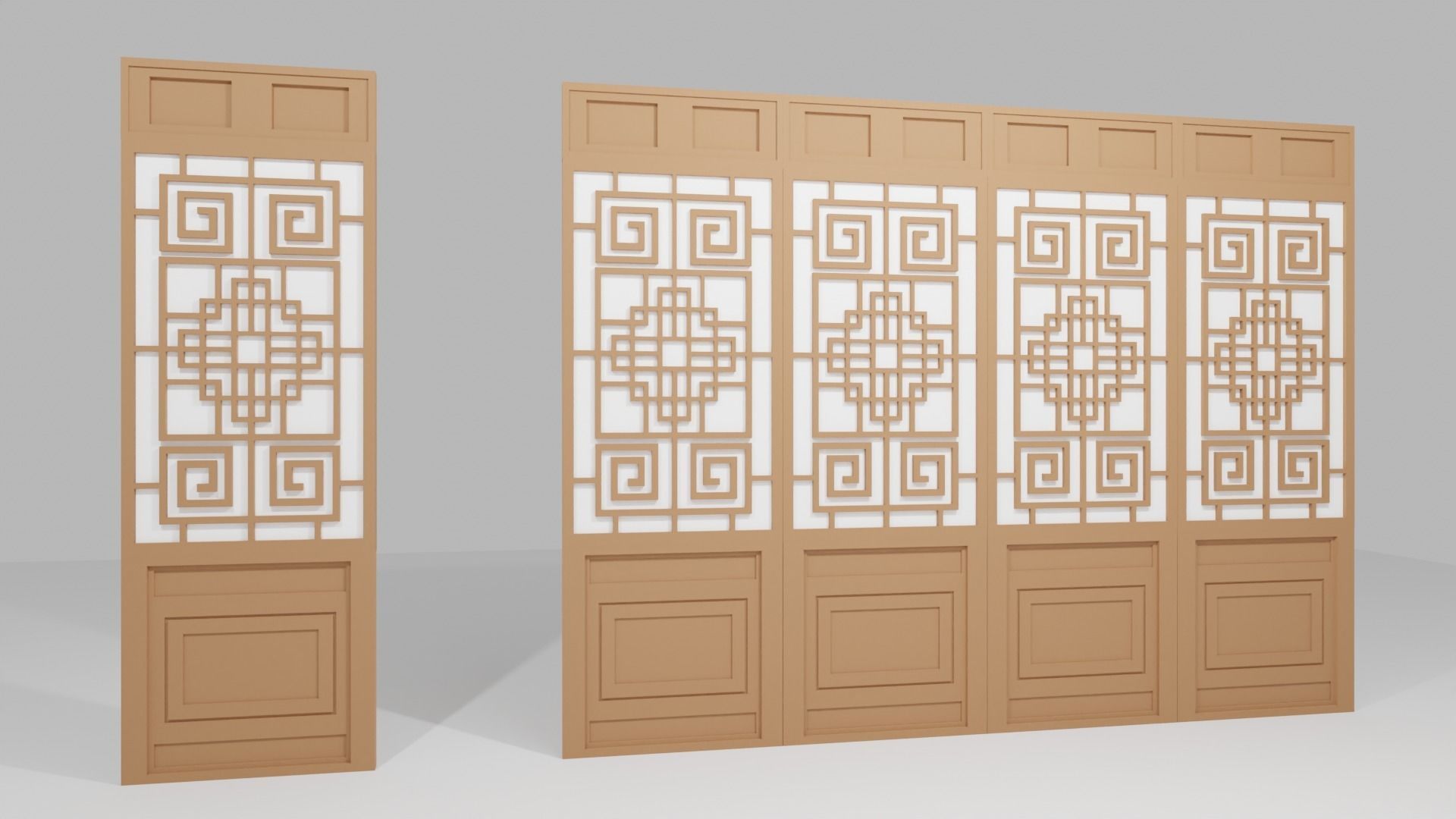 Chinese Window-Low Poly Type 2 Low-poly 3D model_2