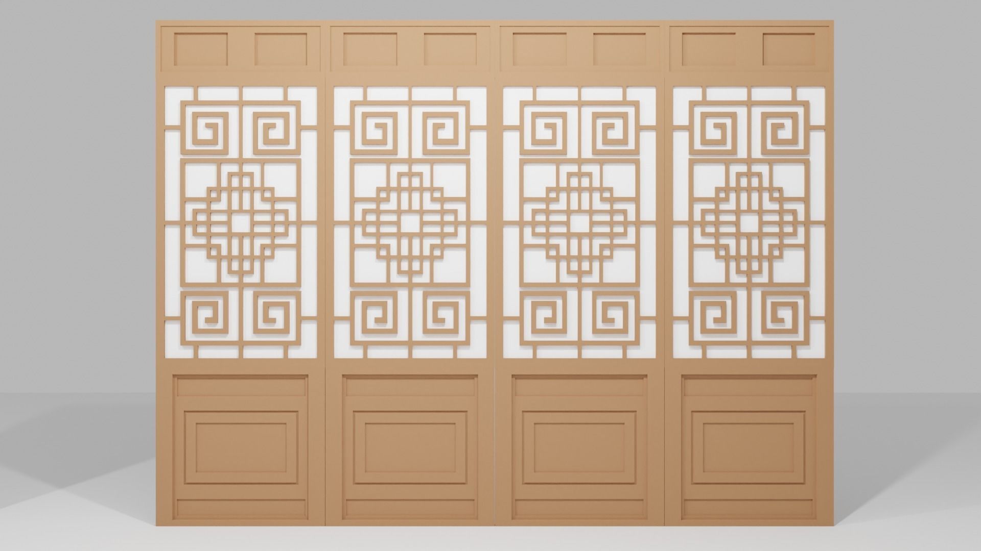 Chinese Window-Low Poly Type 2 Low-poly 3D model_4