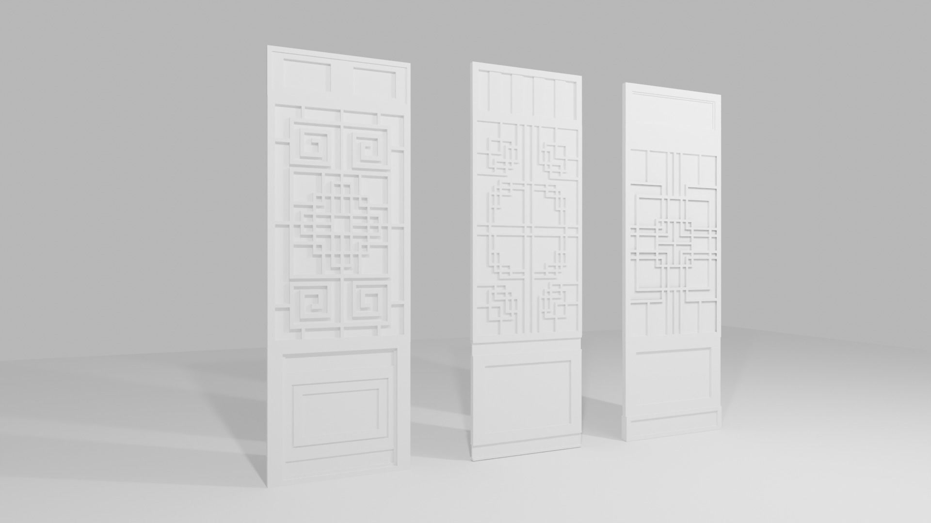 Chinese Window-Low Poly Type 2 Low-poly 3D model_1