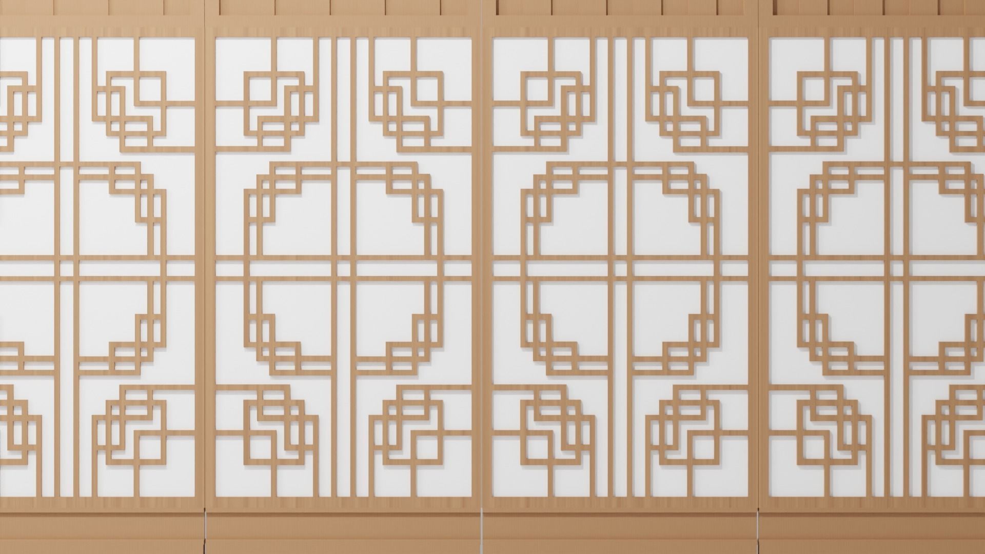 Chinese Window-Low Poly Type 2 Low-poly 3D model_7