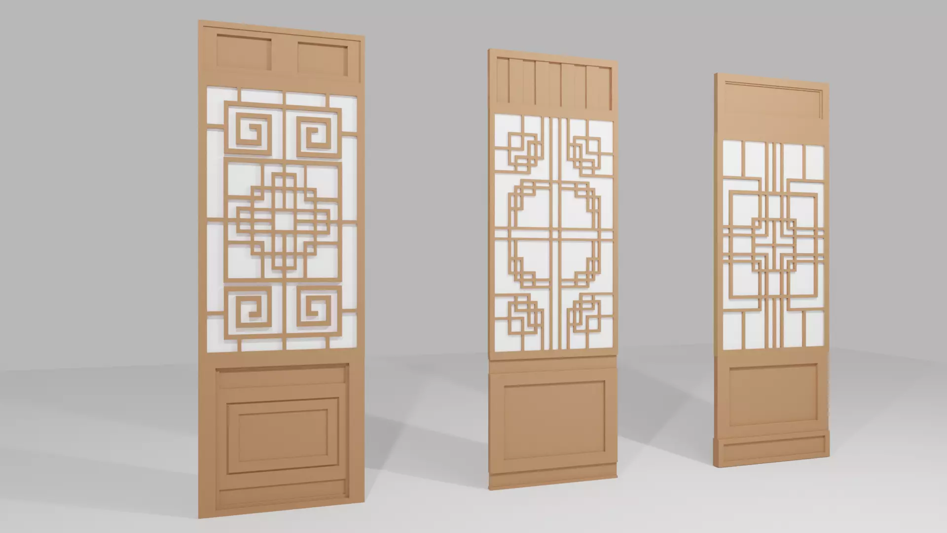 Chinese Window-Low Poly Type 2 Low-poly 3D model_0