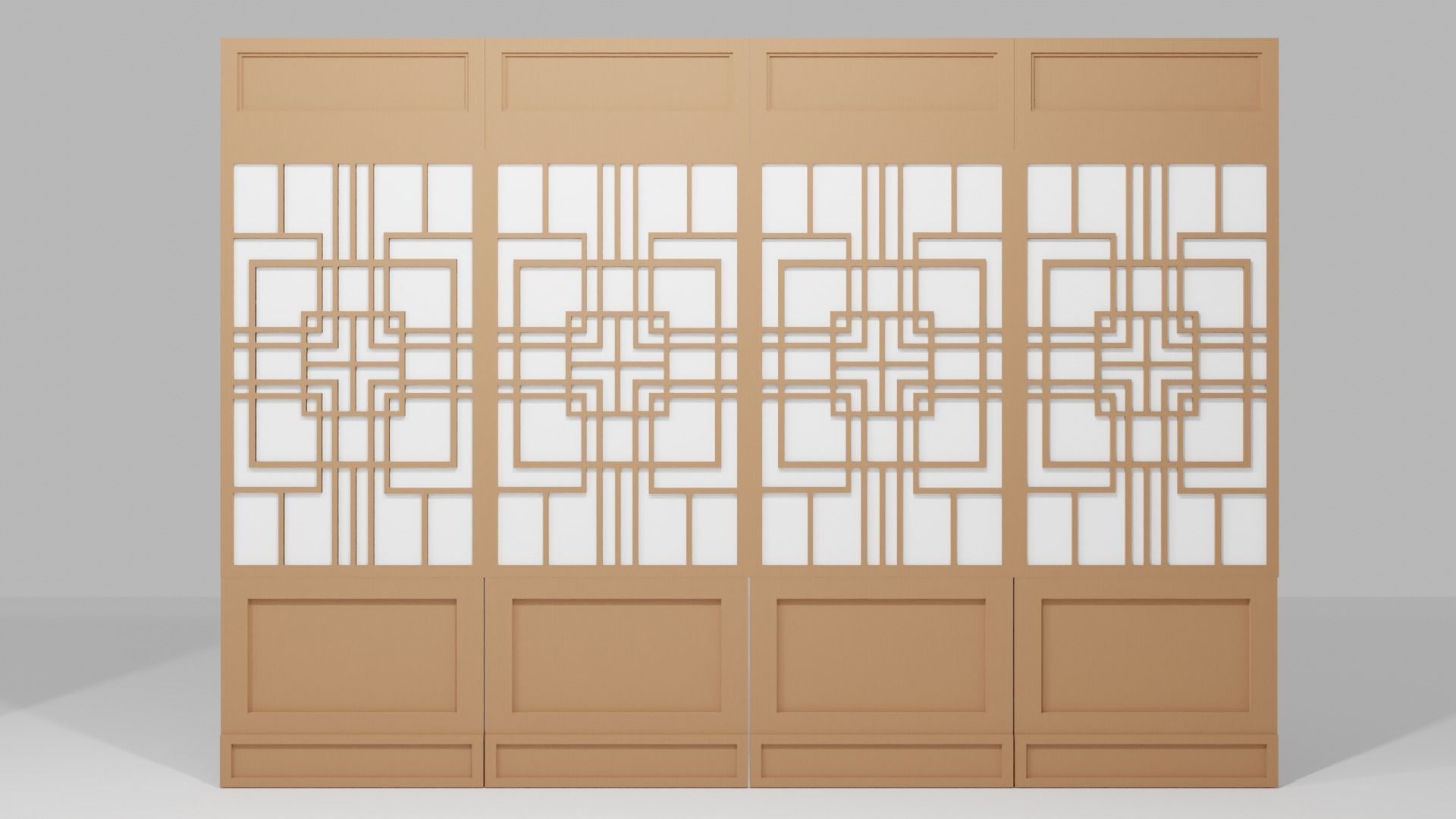 Chinese Window-Low Poly Type 2 Low-poly 3D model_8