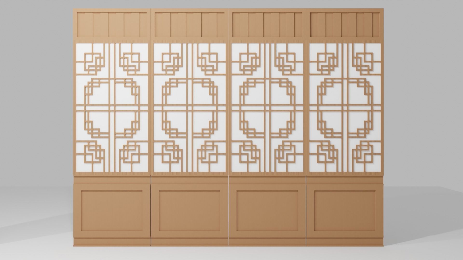 Chinese Window-Low Poly Type 2 Low-poly 3D model_9
