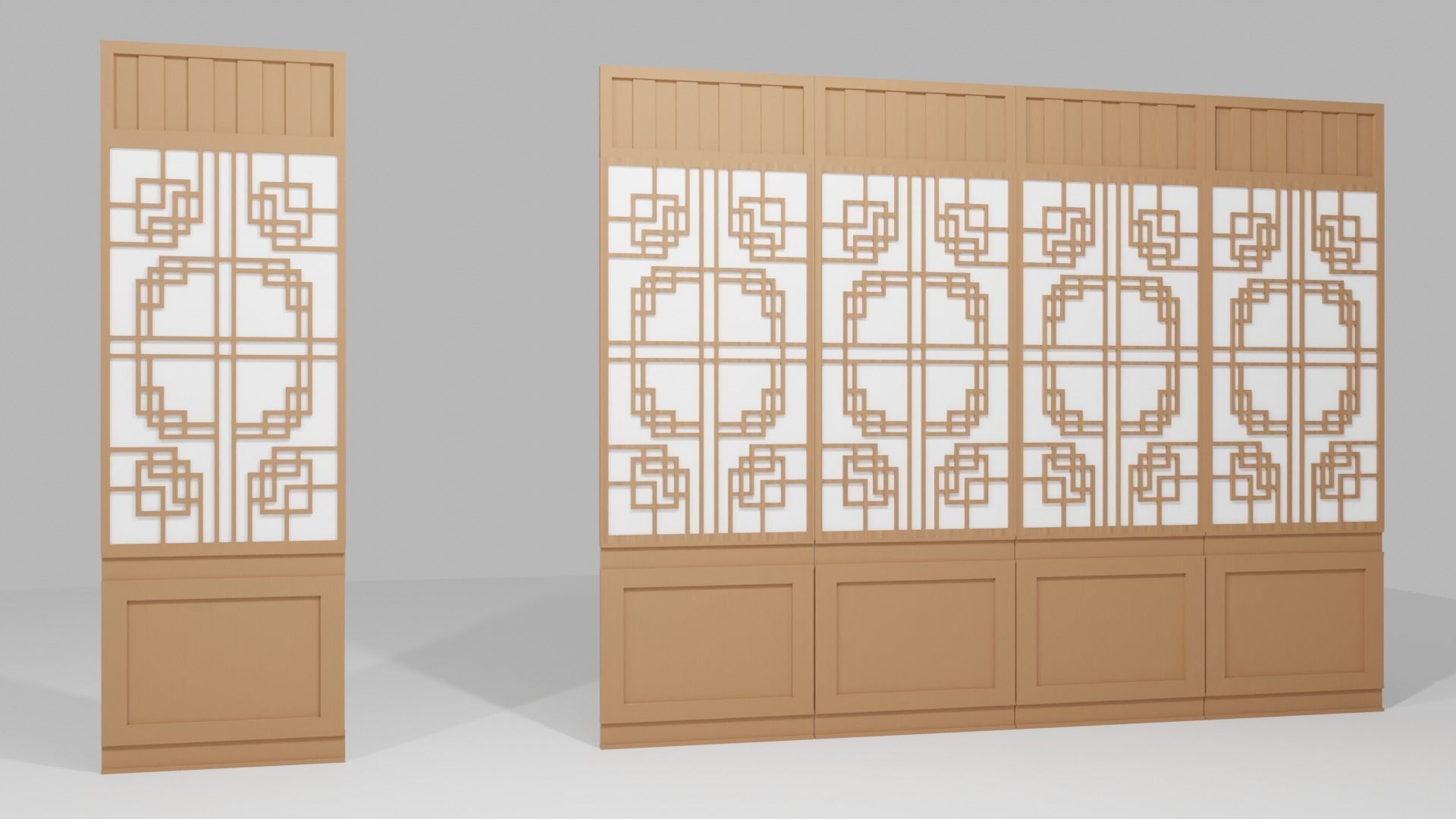 Chinese Window-Low Poly Type 2 Low-poly 3D model_5