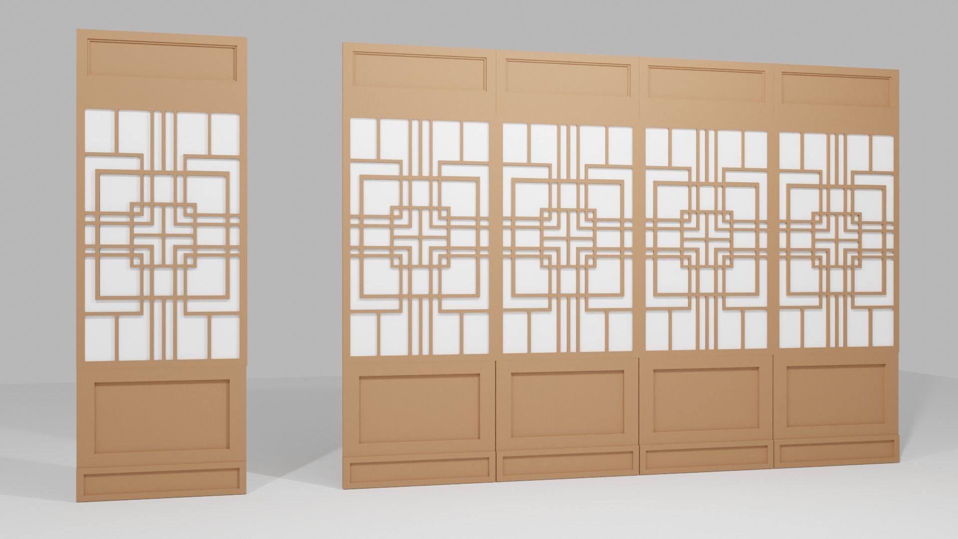 Chinese Window-Low Poly Type 2 Low-poly 3D model_10