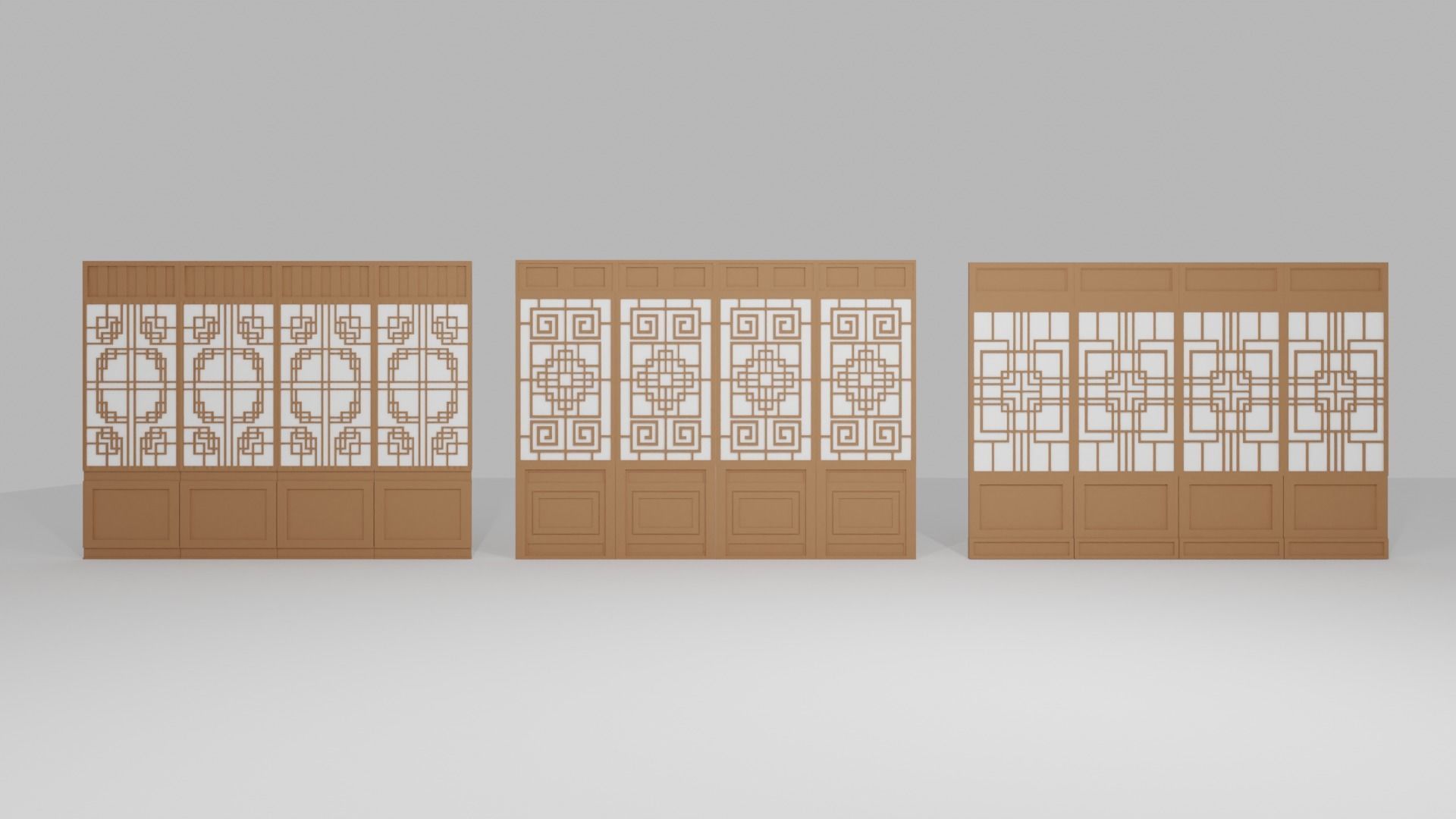 Chinese Window-Low Poly Type 2 Low-poly 3D model_11