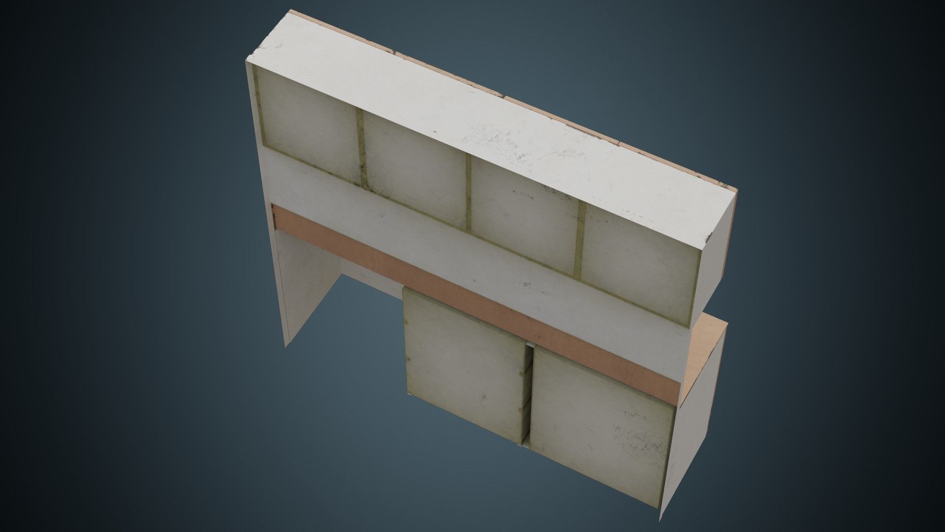 Hospital Wall Cabinet 1B Low-poly 3D model_5