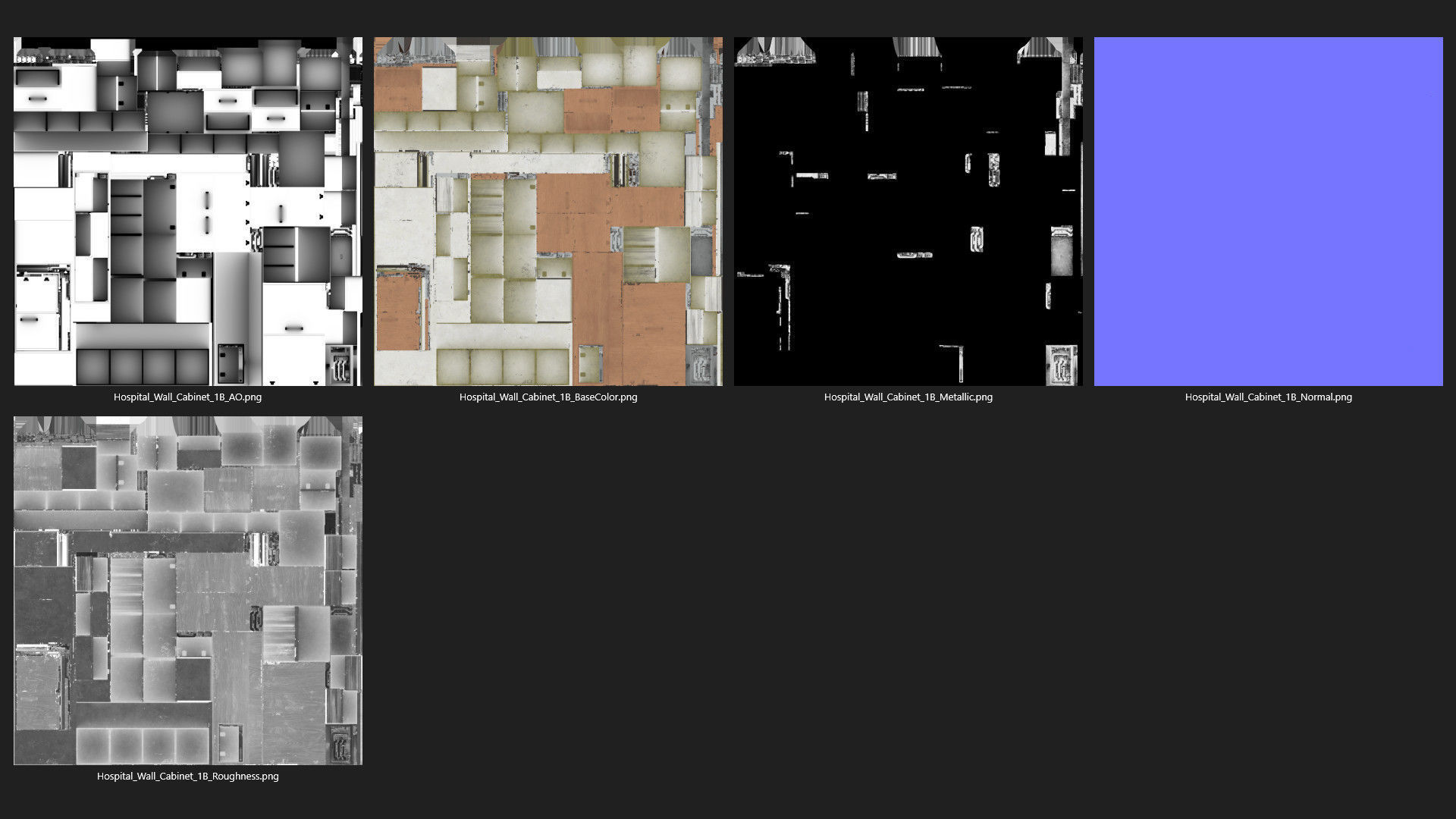 Hospital Wall Cabinet 1B Low-poly 3D model_14